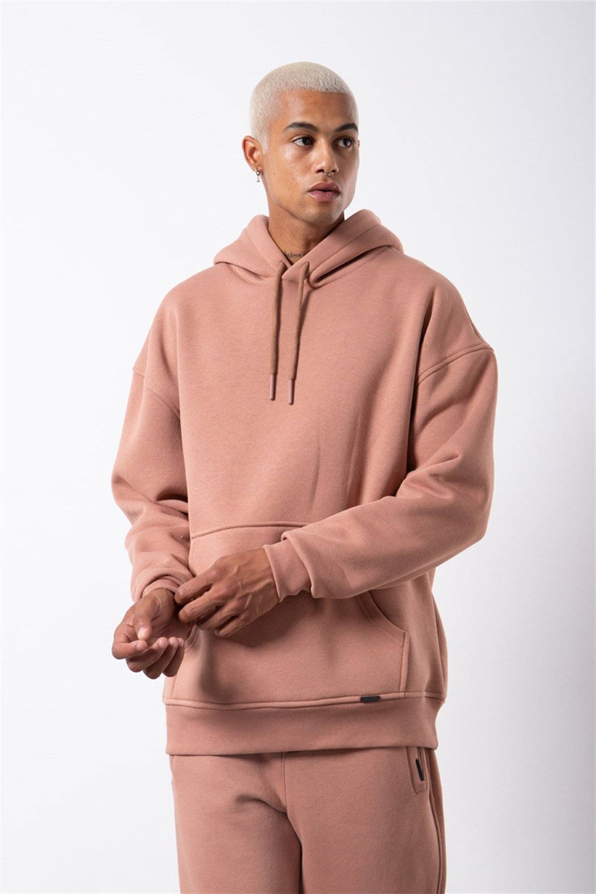 سویشرت جیبی سایز بزرگ یاسی یخی