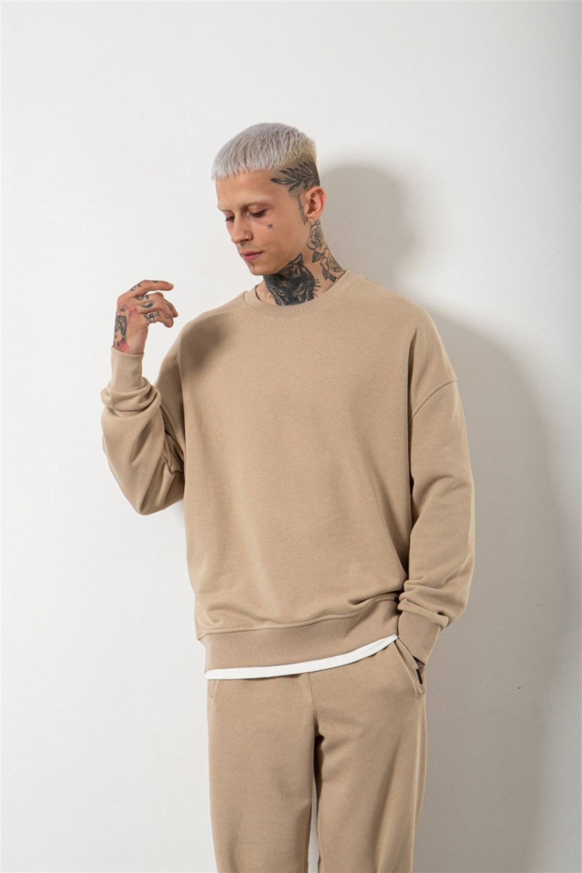 سویشرت مردانه پایه جامد خاکستری روشن