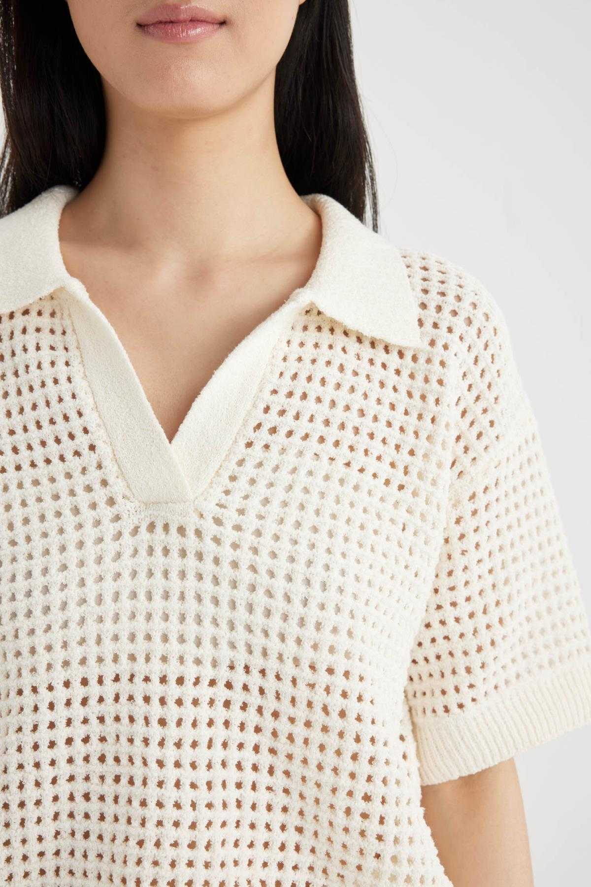 ژاکت بافتنی یقه روباز Relax Fit