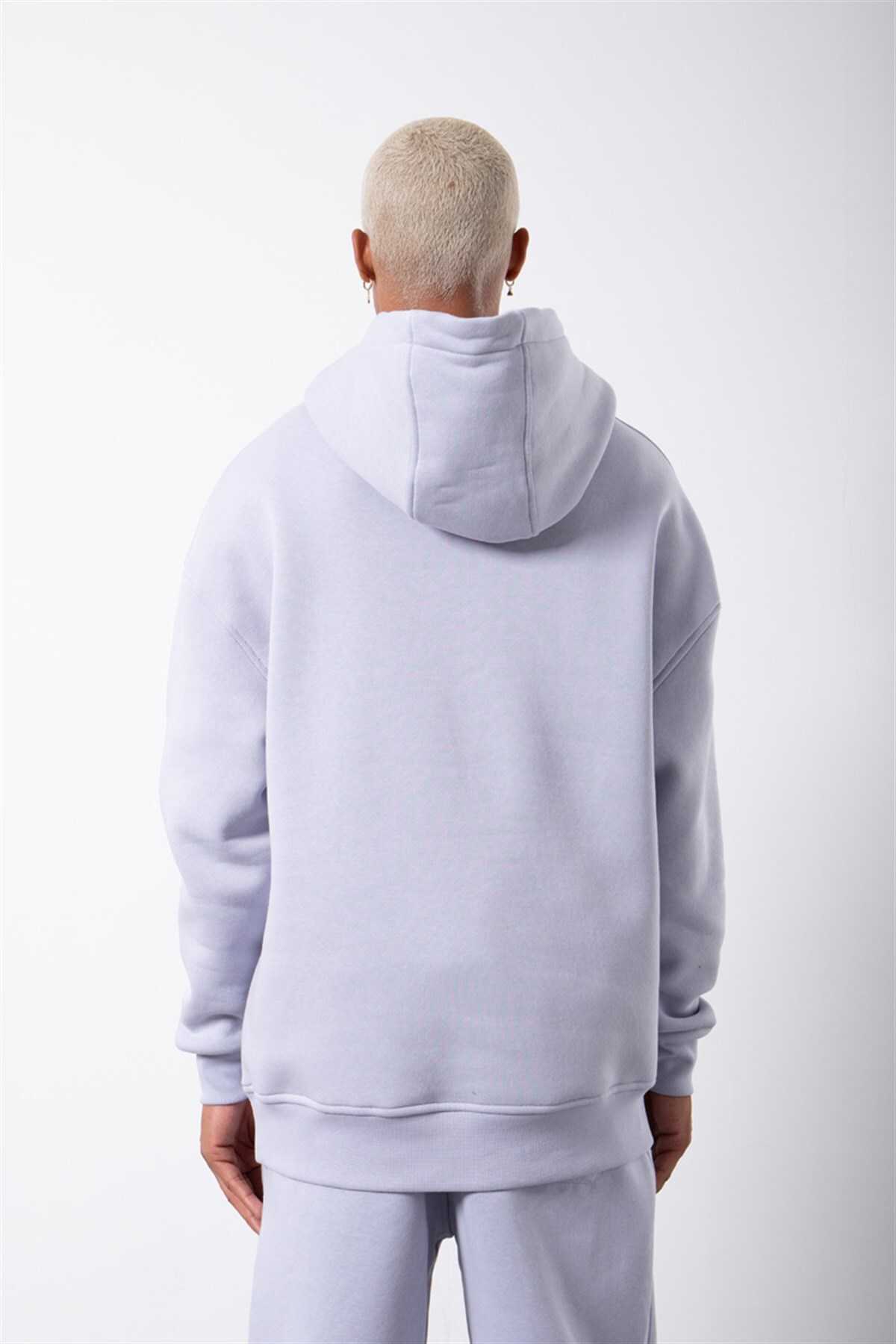 سویشرت جیبی سایز بزرگ یاسی یخی