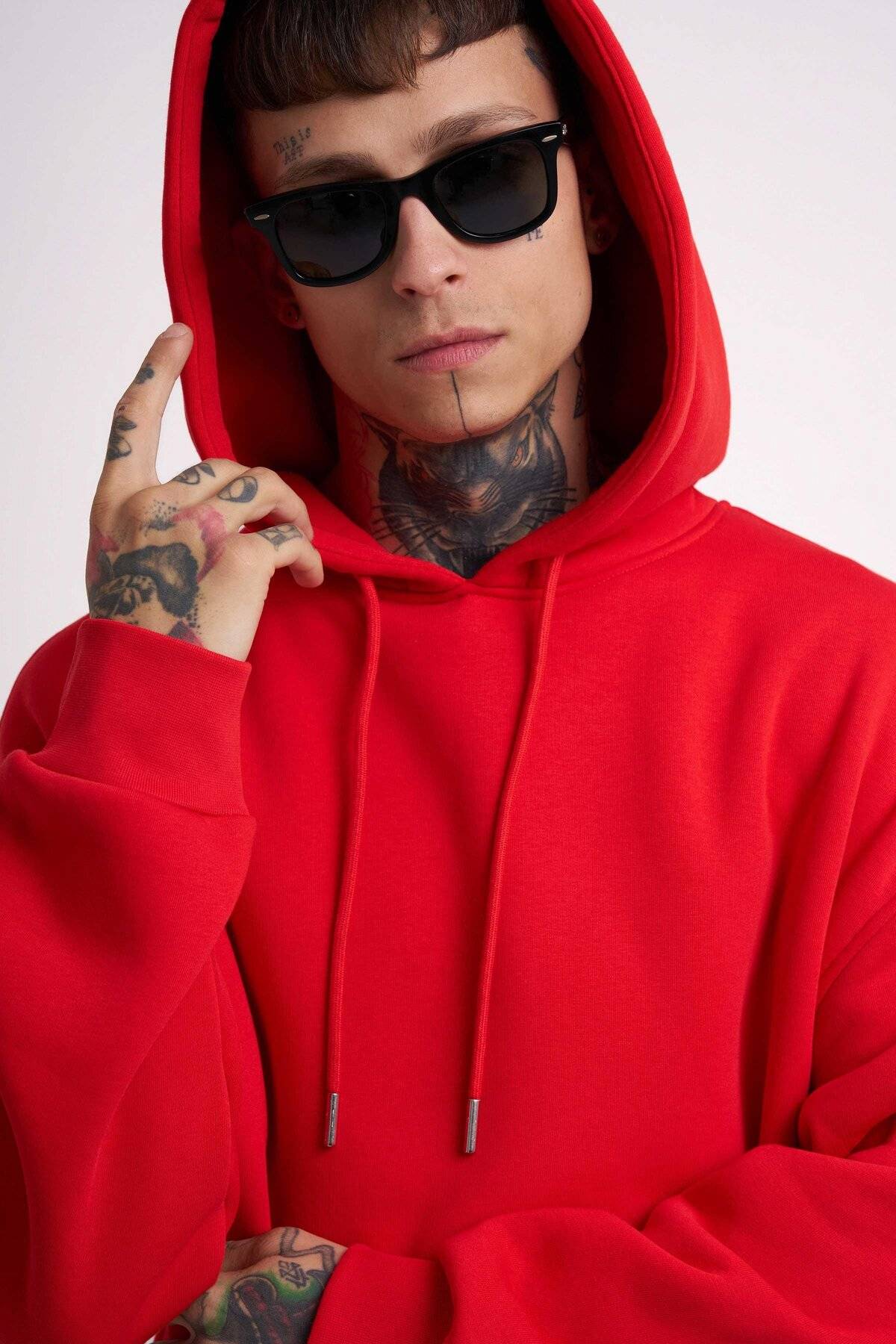 سویشرت جیبی سایز بزرگ یاسی یخی