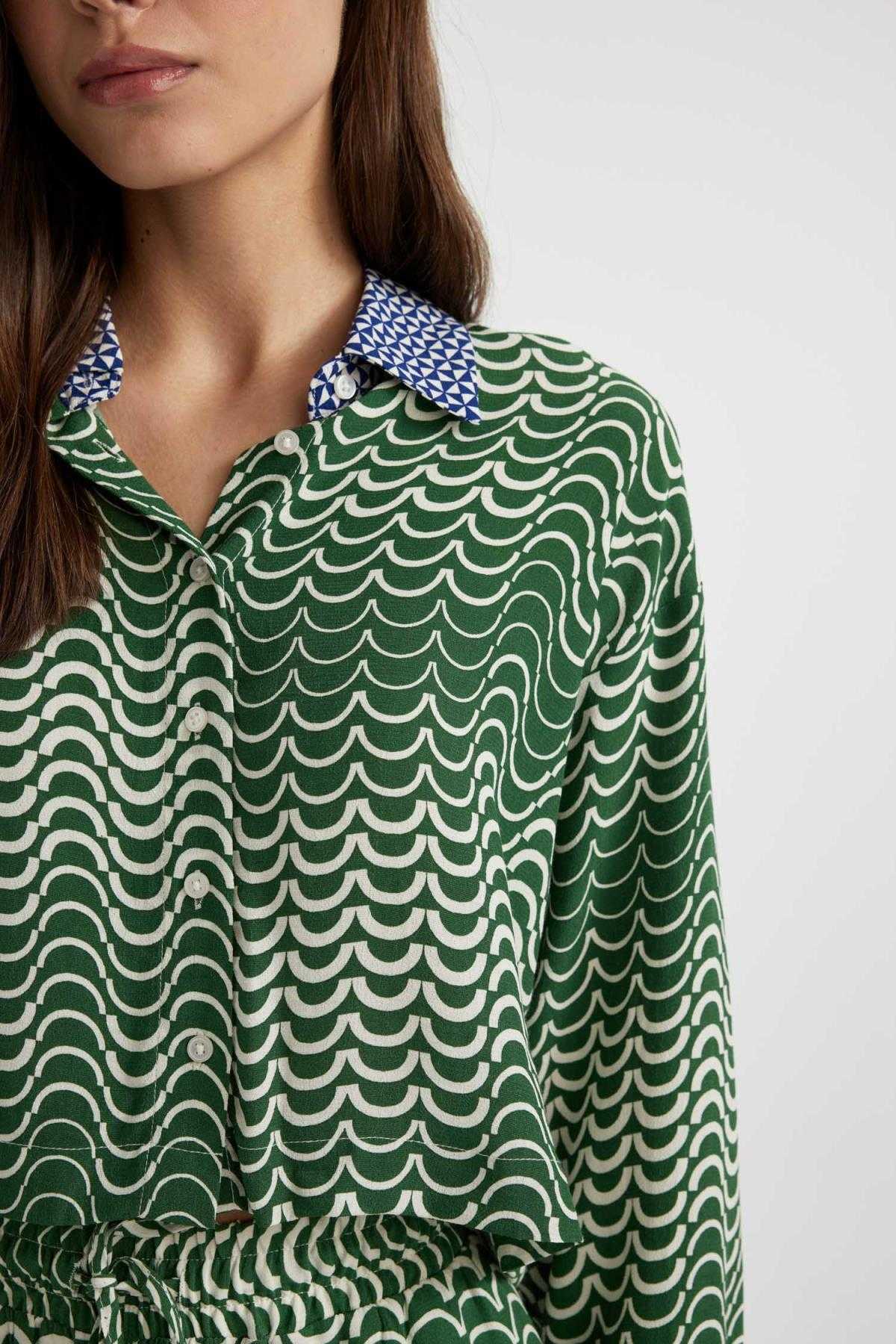 پیراهن آستین بلند مراکشی طرح دار