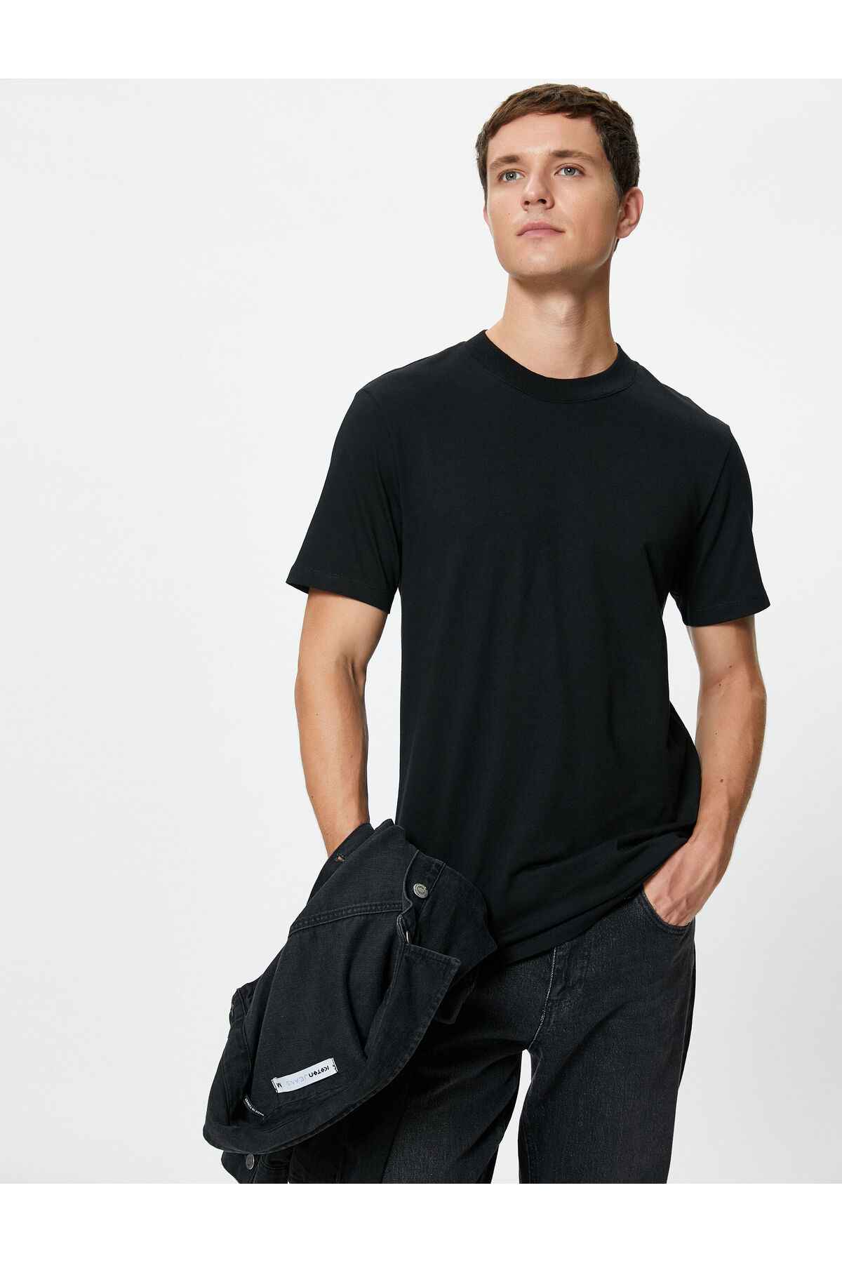 تیشرت مردانه 4SAM10085HK Koton BLACK