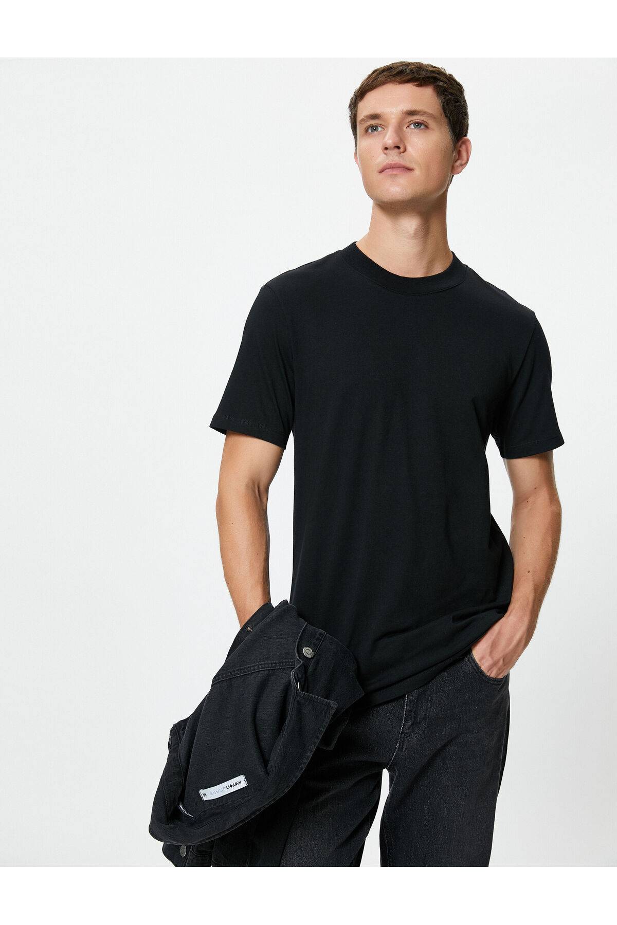 تیشرت مردانه 4SAM10085HK Koton BLACK
