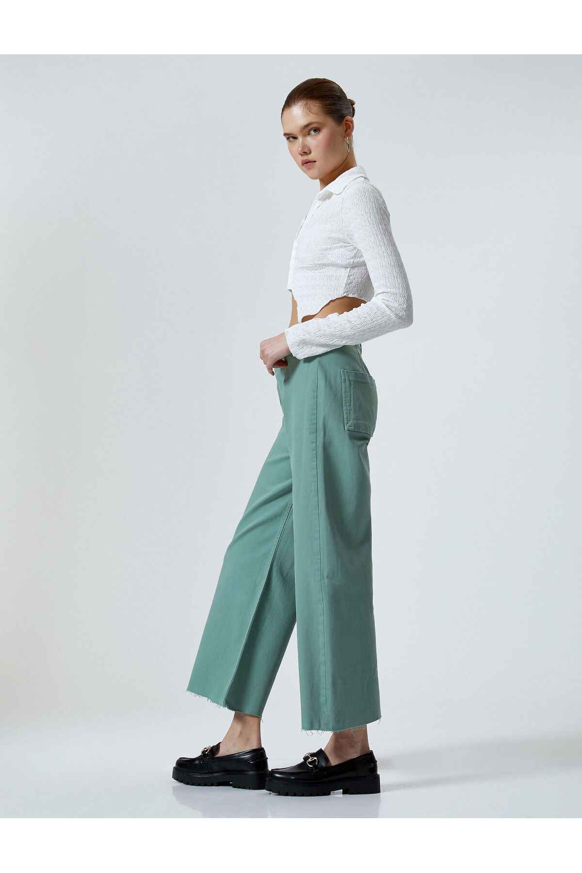 شلوار جین پهن بریده کمر بلند - جین ساندرا