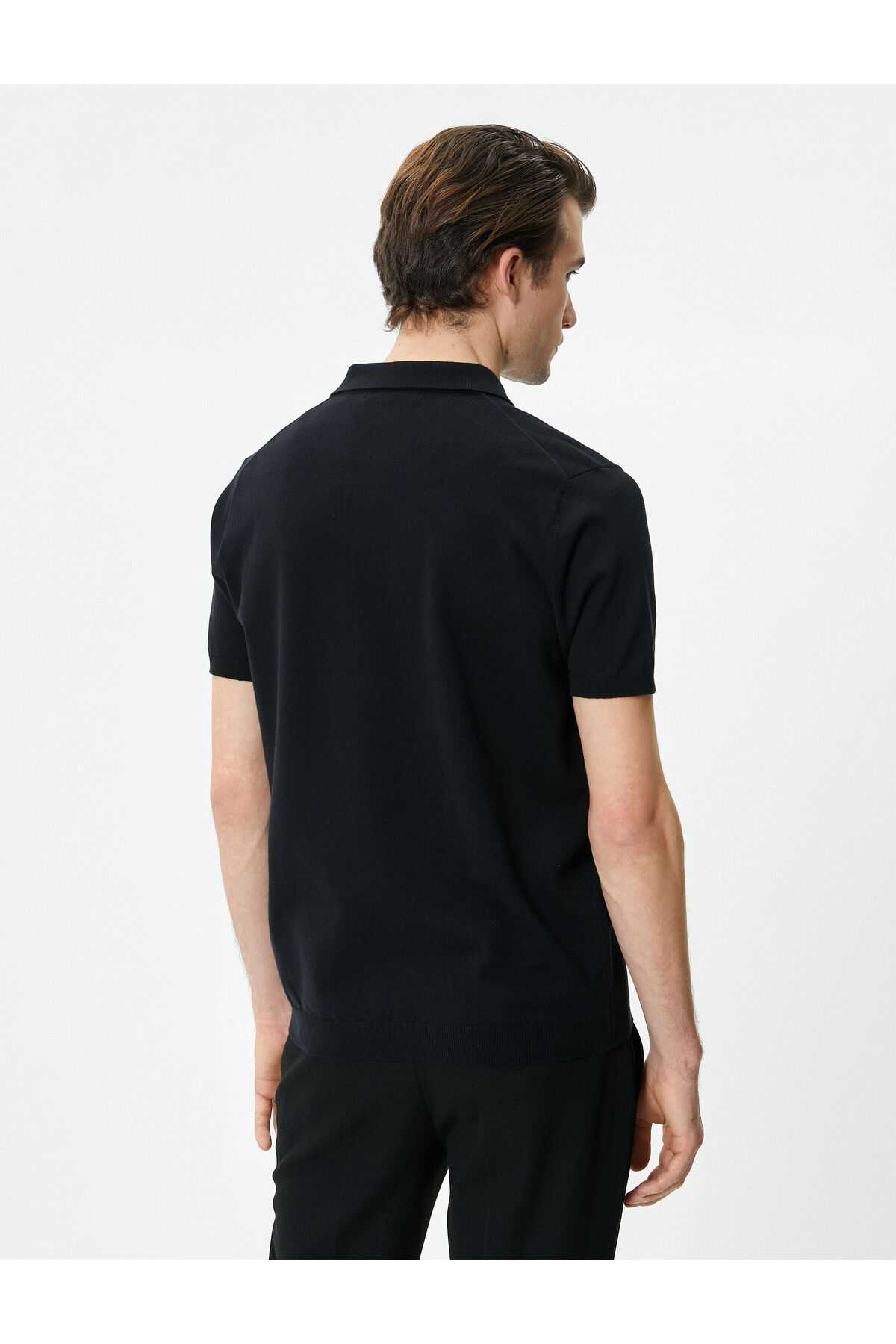 ژاکت بافتنی یقه پولو ژاکت آستین کوتاه