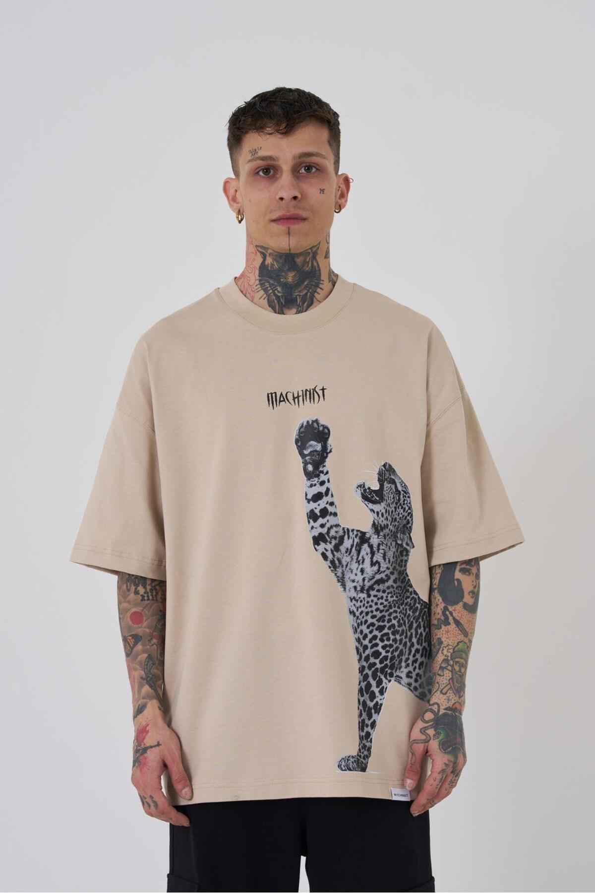 تیشرت مردانه طرح پلنگی سایز سبز روشن