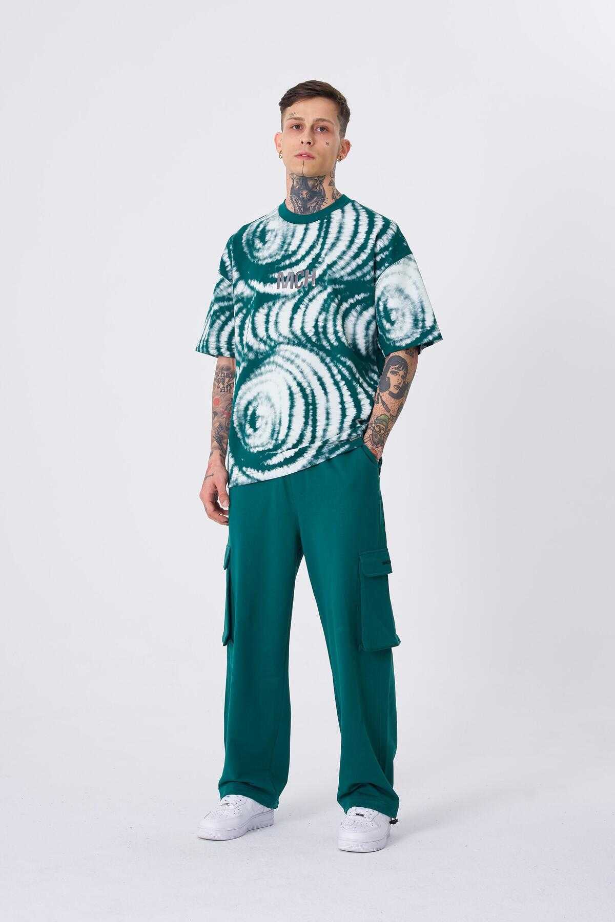 تیشرت سبز بنزینی چاپ تخیل مردانه