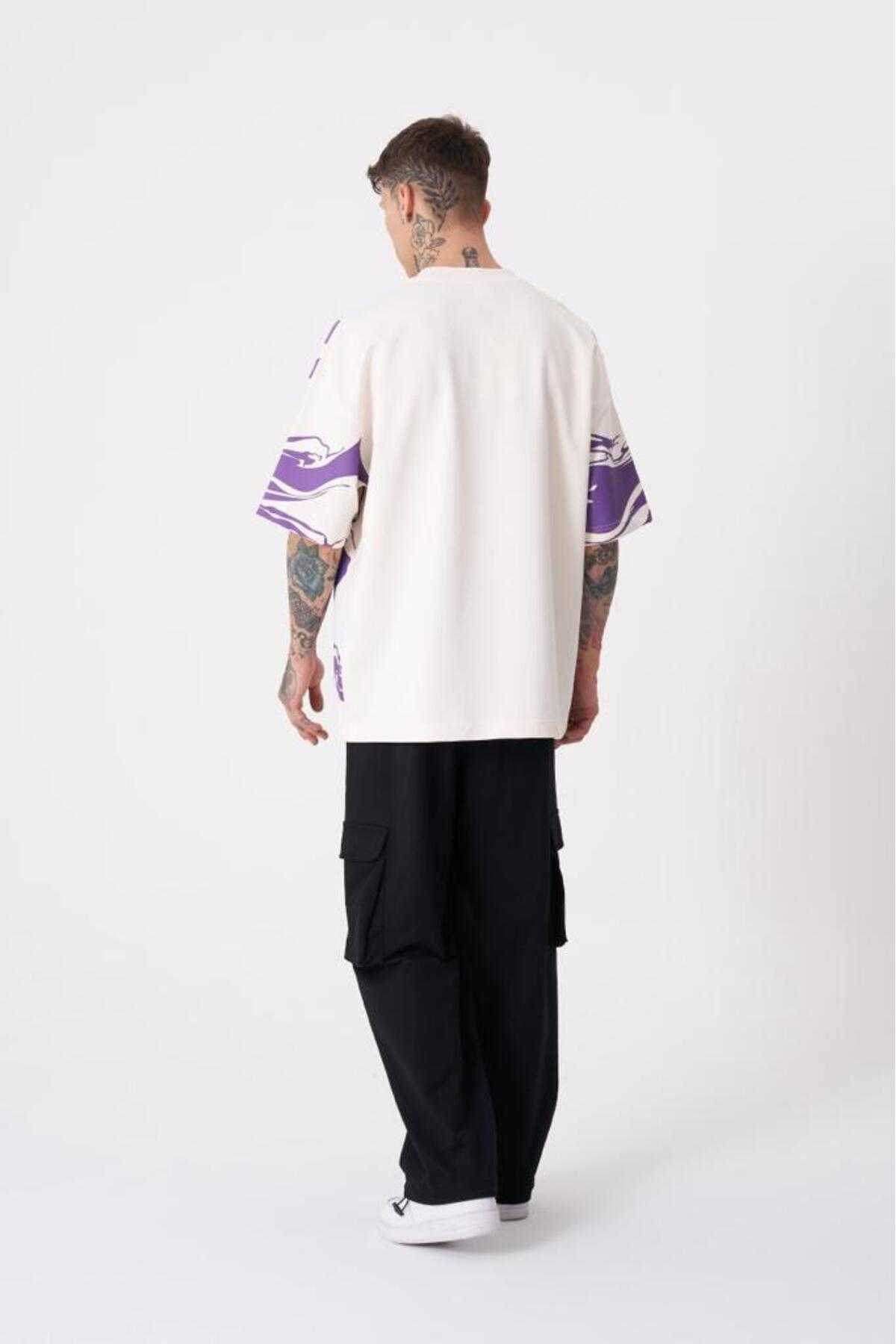 تیشرت اکرو سایز چاپ آستین مردانه