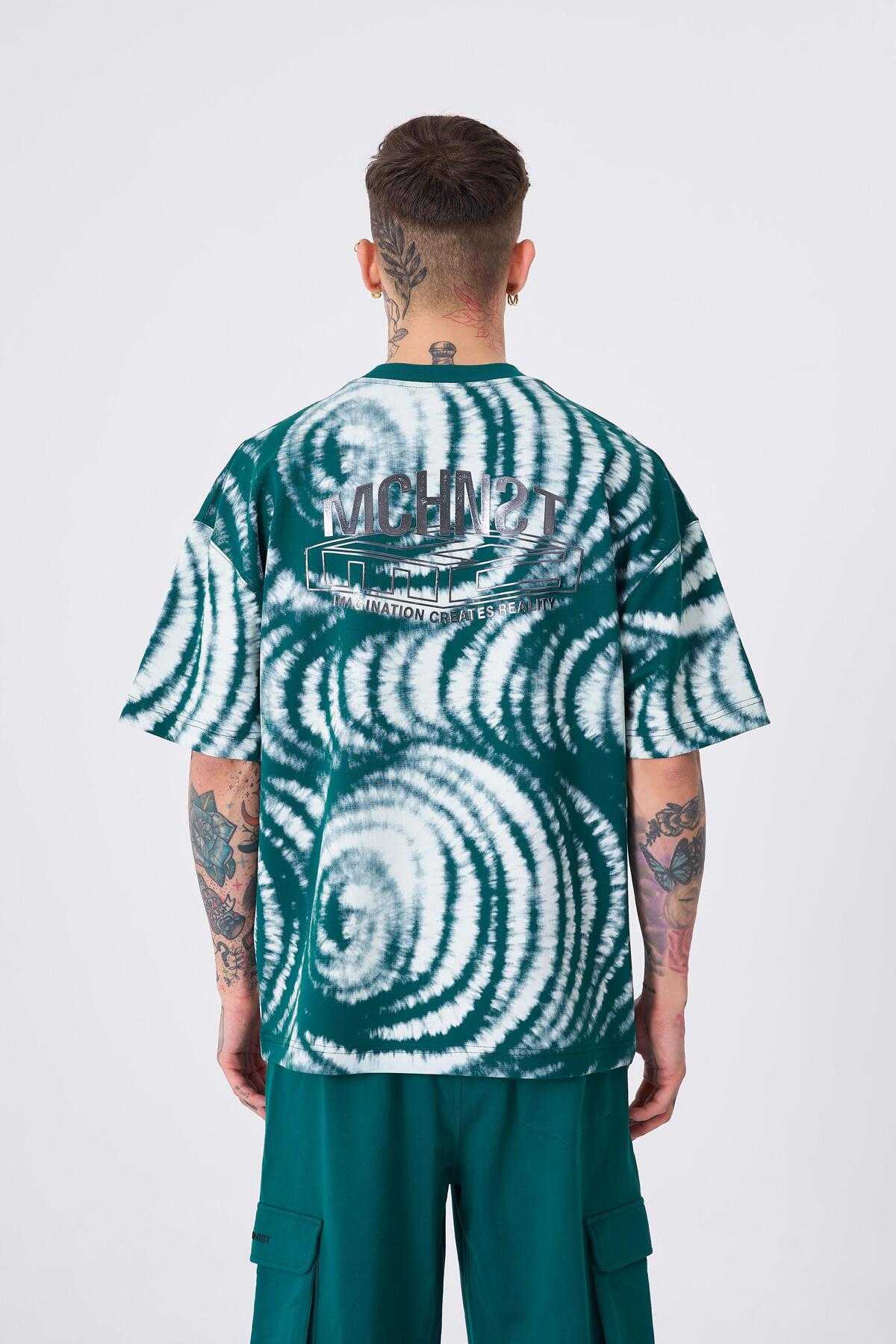 تیشرت سبز بنزینی چاپ تخیل مردانه