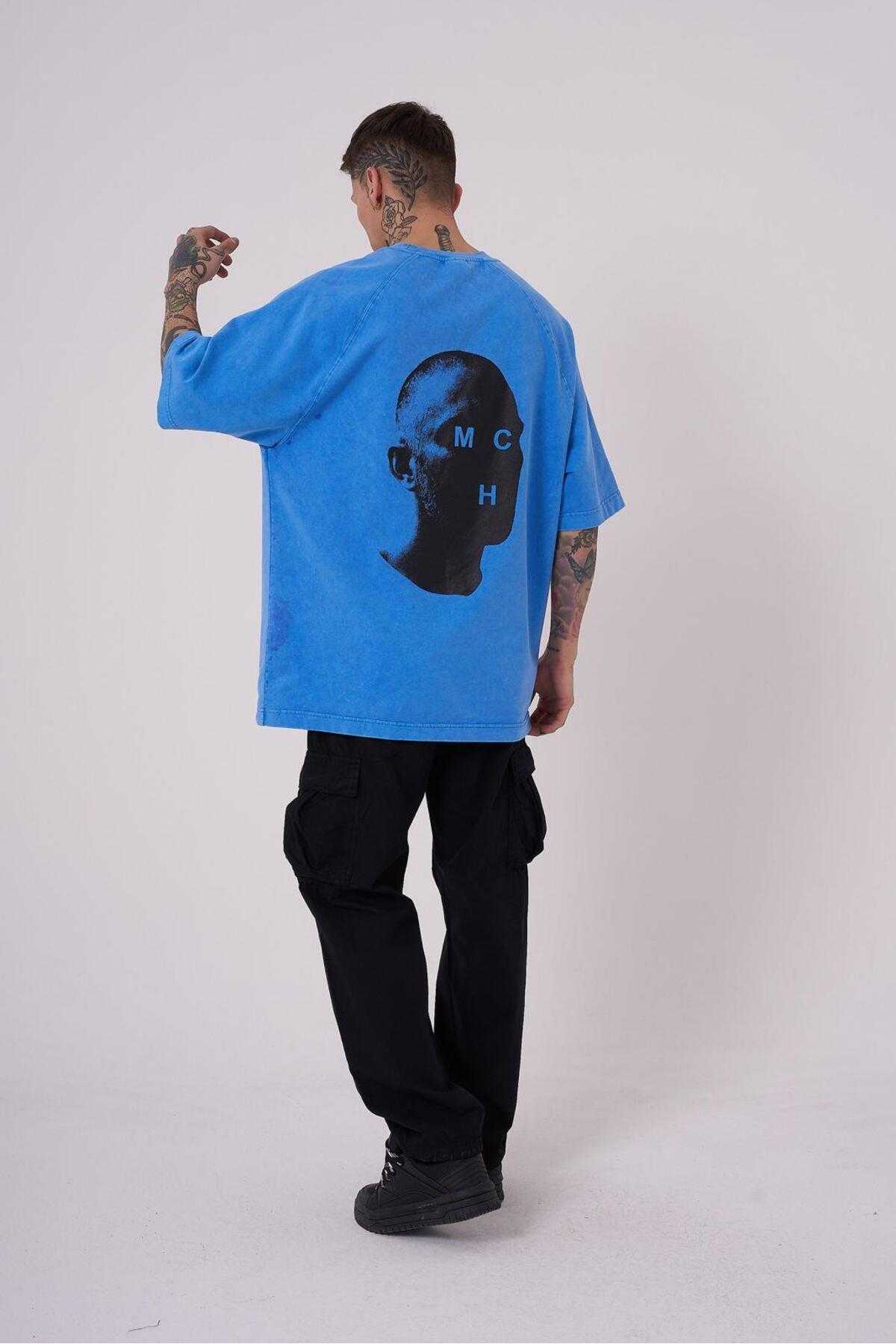 تیشرت مردانه بی اورجینال با چاپ شسته بزرگ سایز خالدار