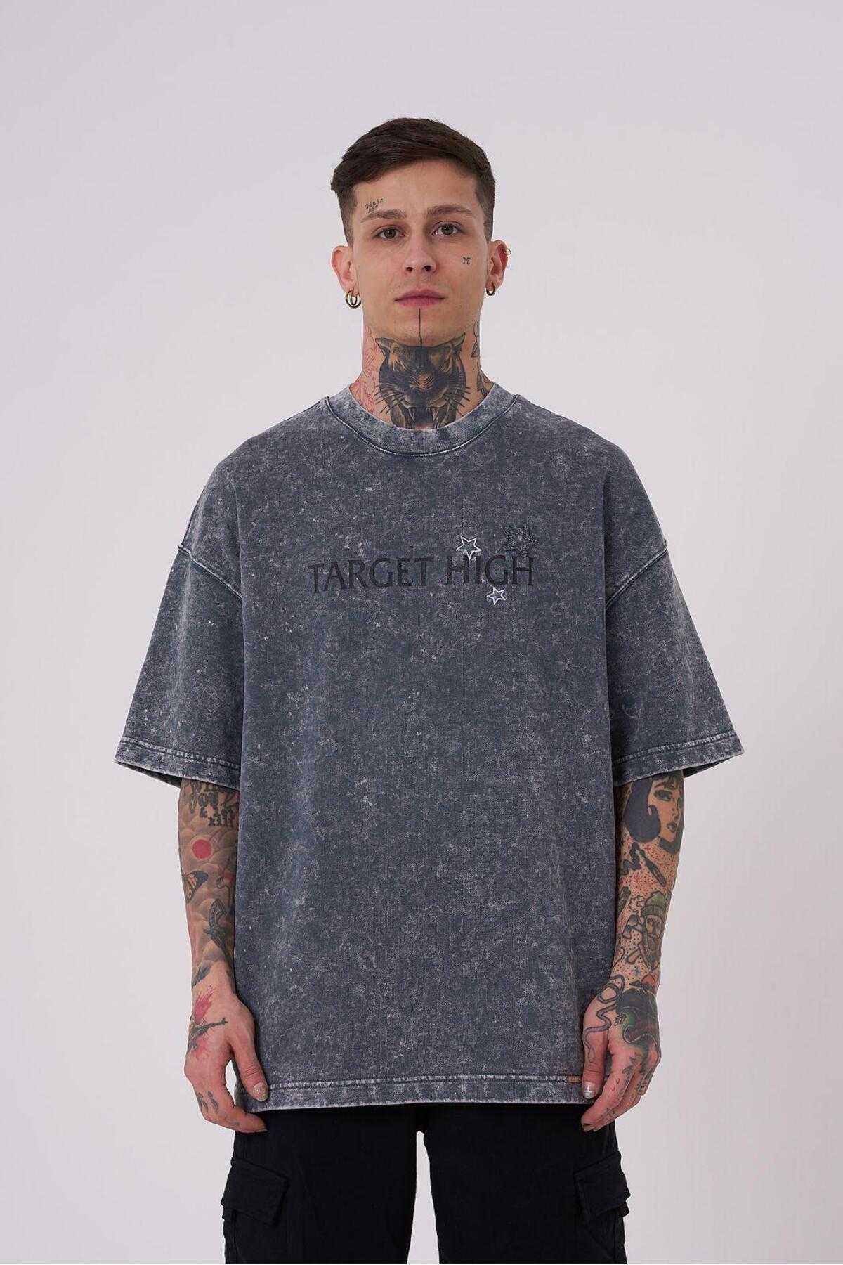 تیشرت مردانه بدون پووز چاپ شده با سایز بزرگ GHOST SPOTTED