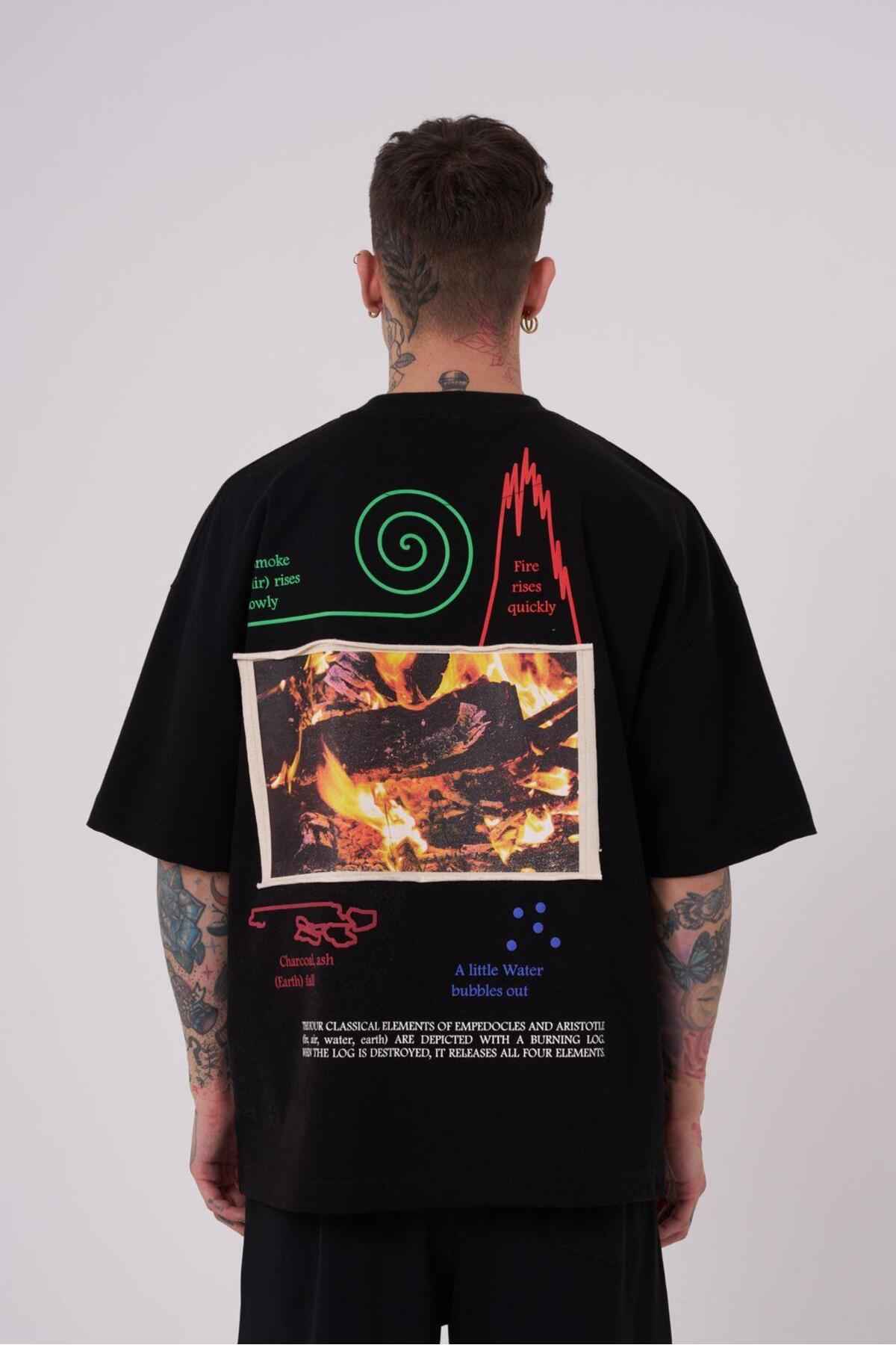 تیشرت مردانه ارسطویی با چاپ بالا سایز اکرو