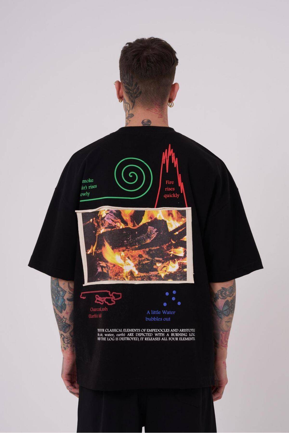 تیشرت مردانه ارسطویی با چاپ بالا سایز اکرو