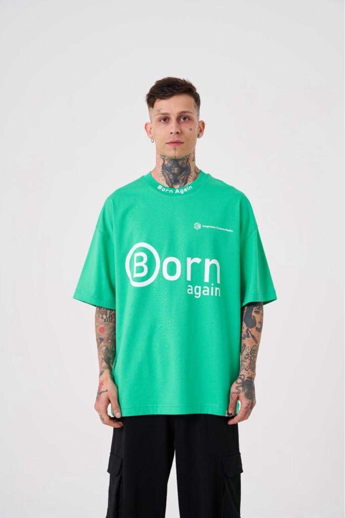 تخیل مردانه تیشرت چاپ شده سبز روشن را ایجاد می کند