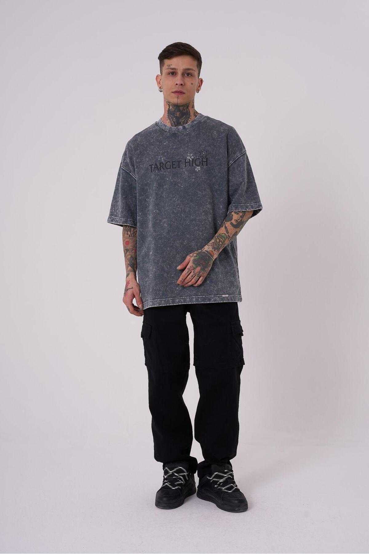 تیشرت مردانه بدون پووز چاپ شده با سایز بزرگ GHOST SPOTTED