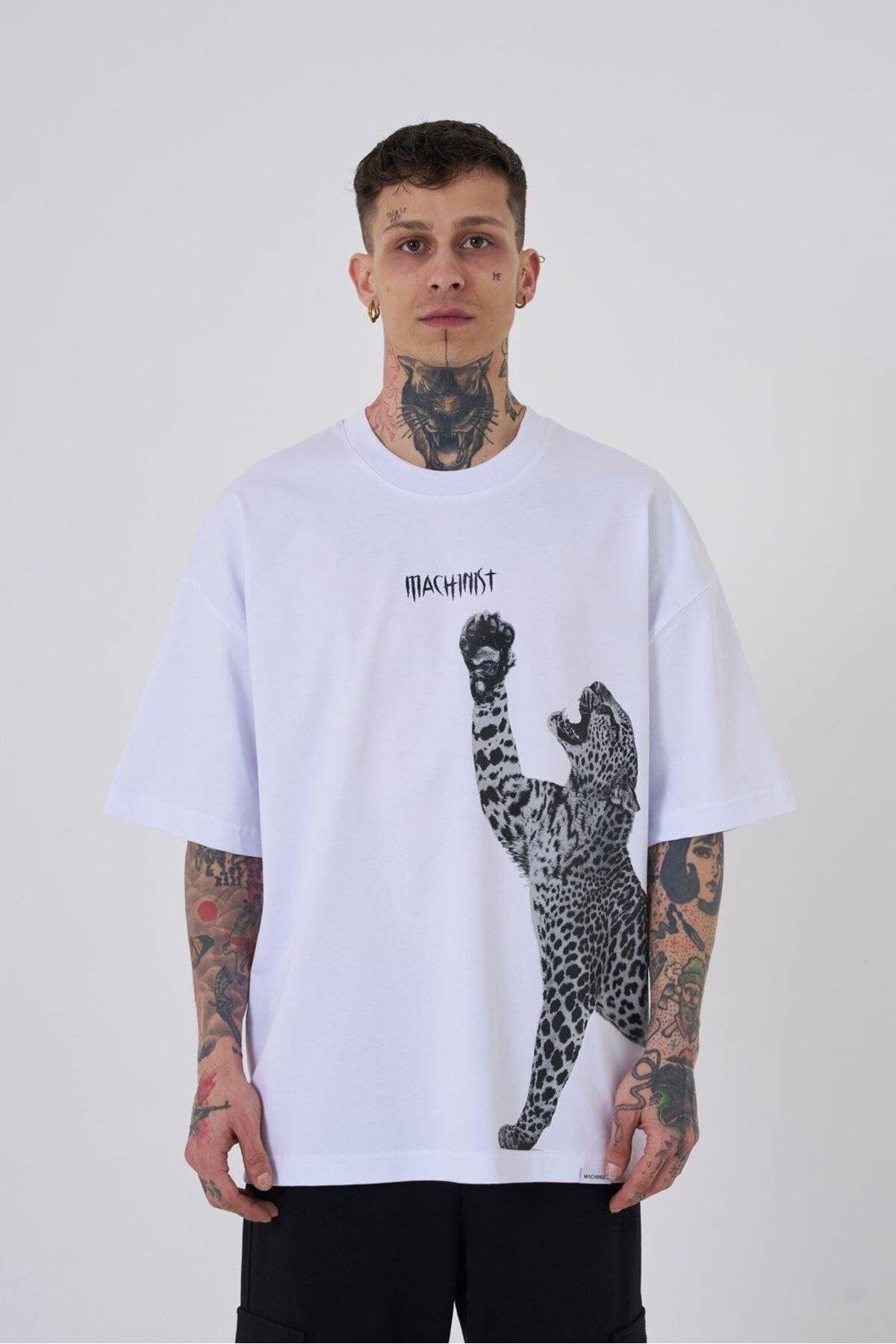 تیشرت مردانه طرح پلنگی سایز سبز روشن