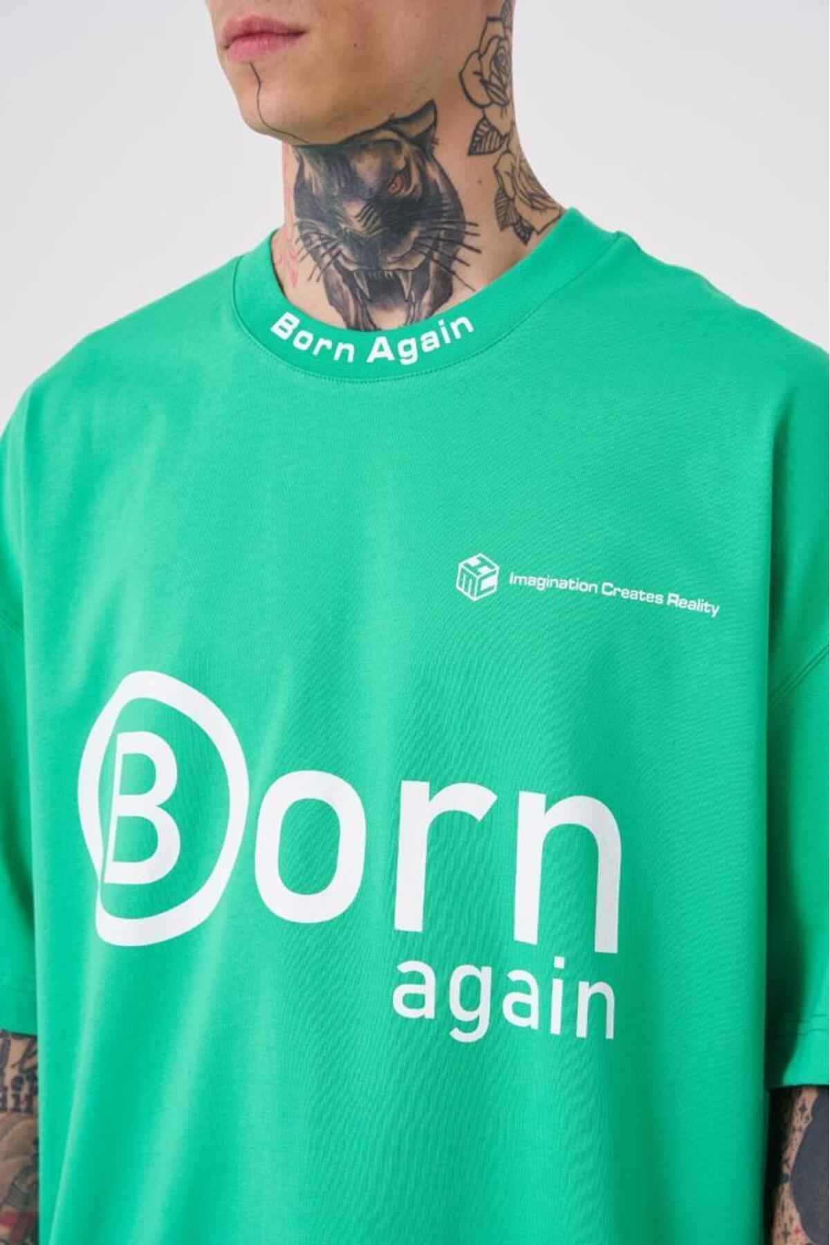 تخیل مردانه تیشرت چاپ شده سبز روشن را ایجاد می کند