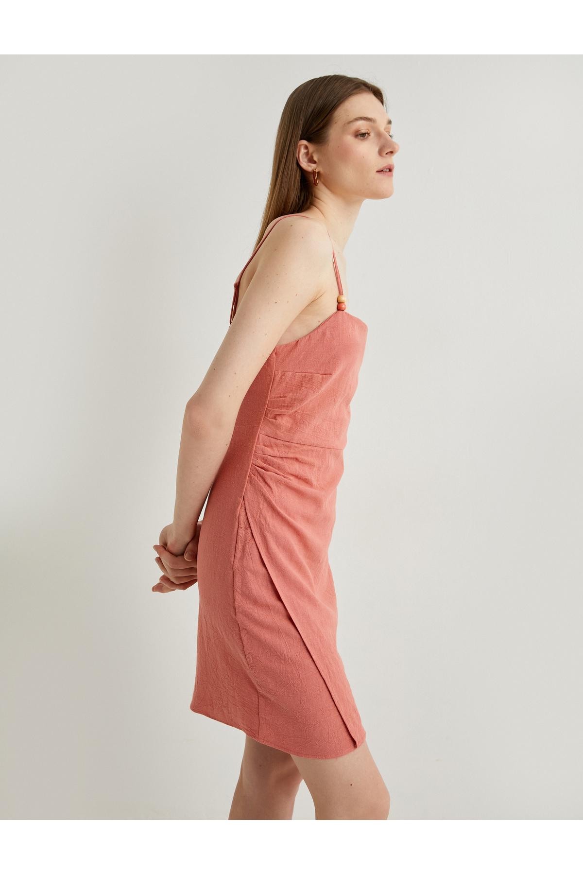 لباس کتانی ترکیبی مینی بند نازک منجوق دار