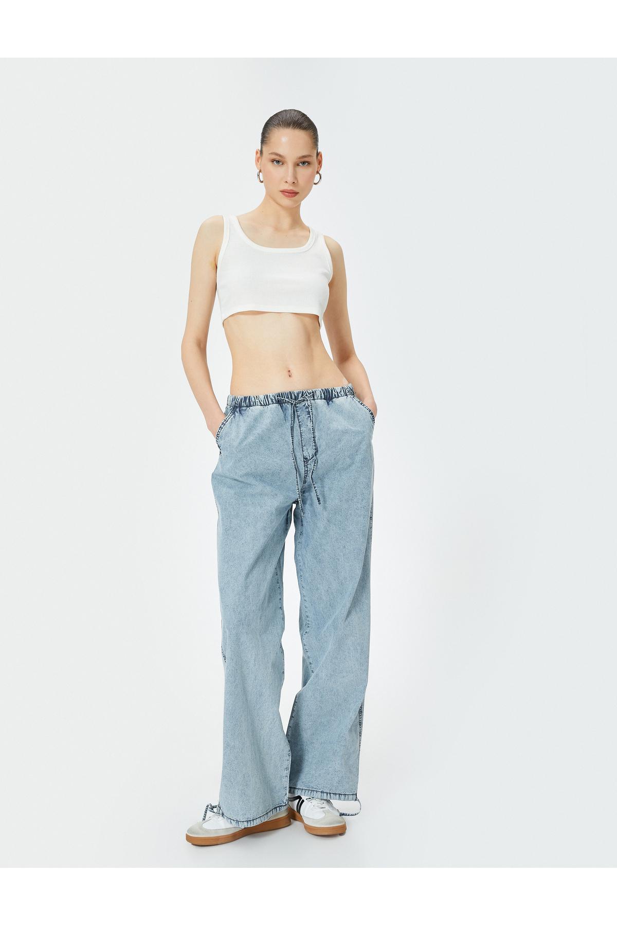 شلوار جین چتر نجات بزرگ جیب کمری استاندارد - Parachute Jean