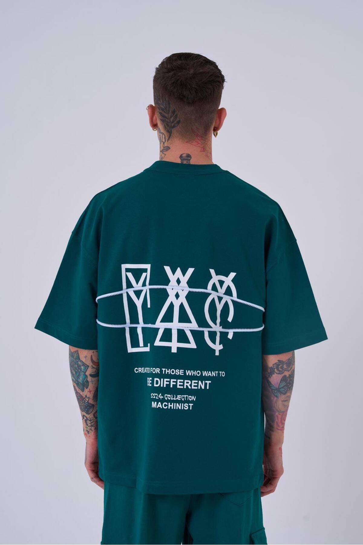 تیشرت مردانه زیپ دار چاپ شده با تیشرت قهوه ای سایز بزرگ