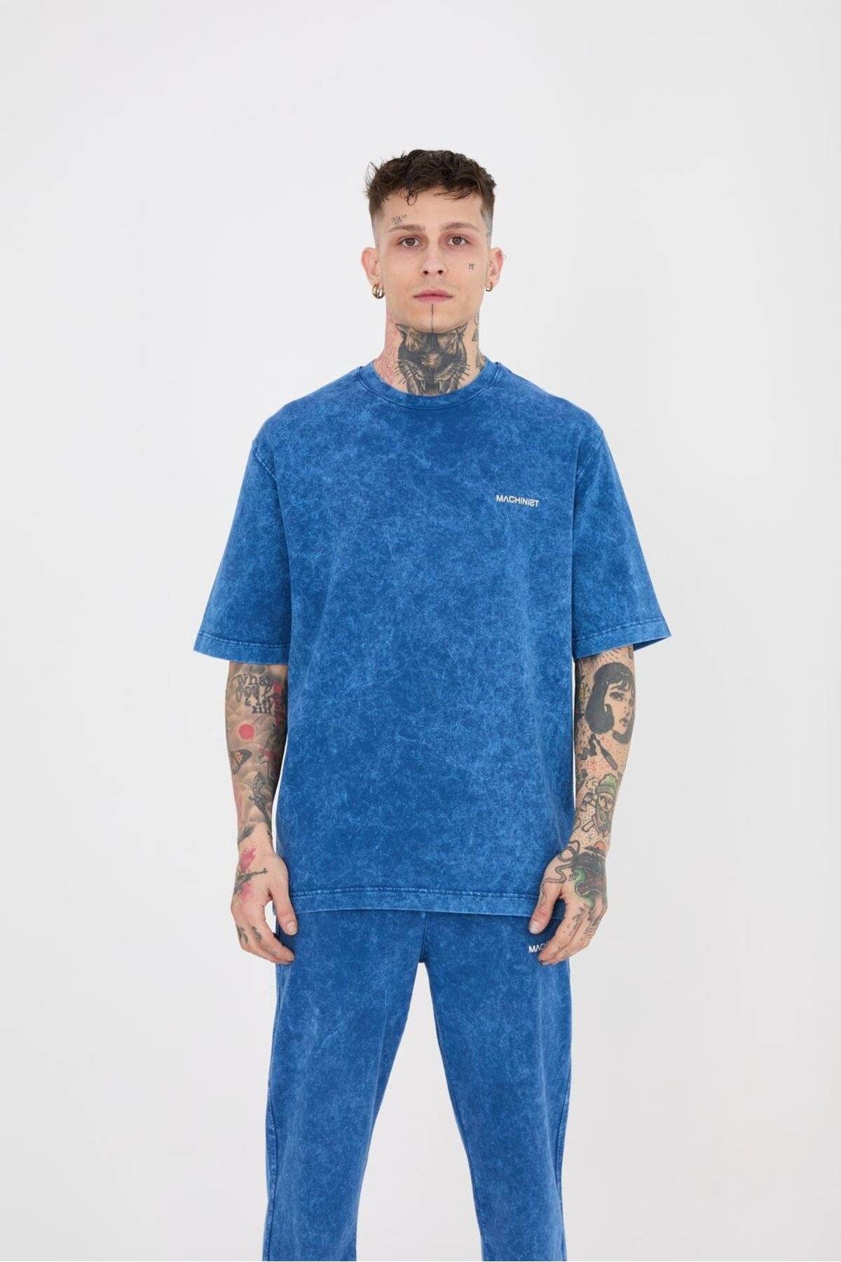 تیشرت یونیکس اوورسایز شسته شده لوکس پایه خاکستری