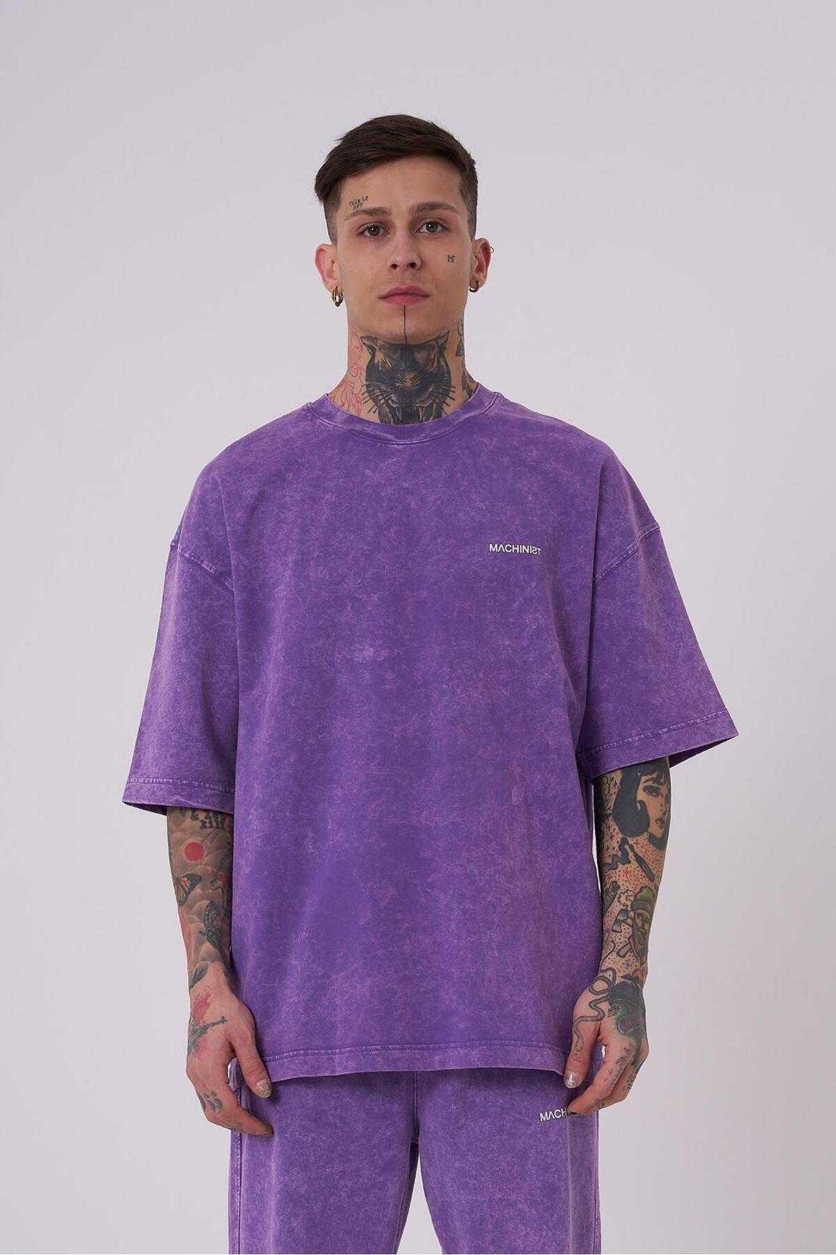 تیشرت یونیکس اوورسایز شسته شده لوکس پایه خاکستری