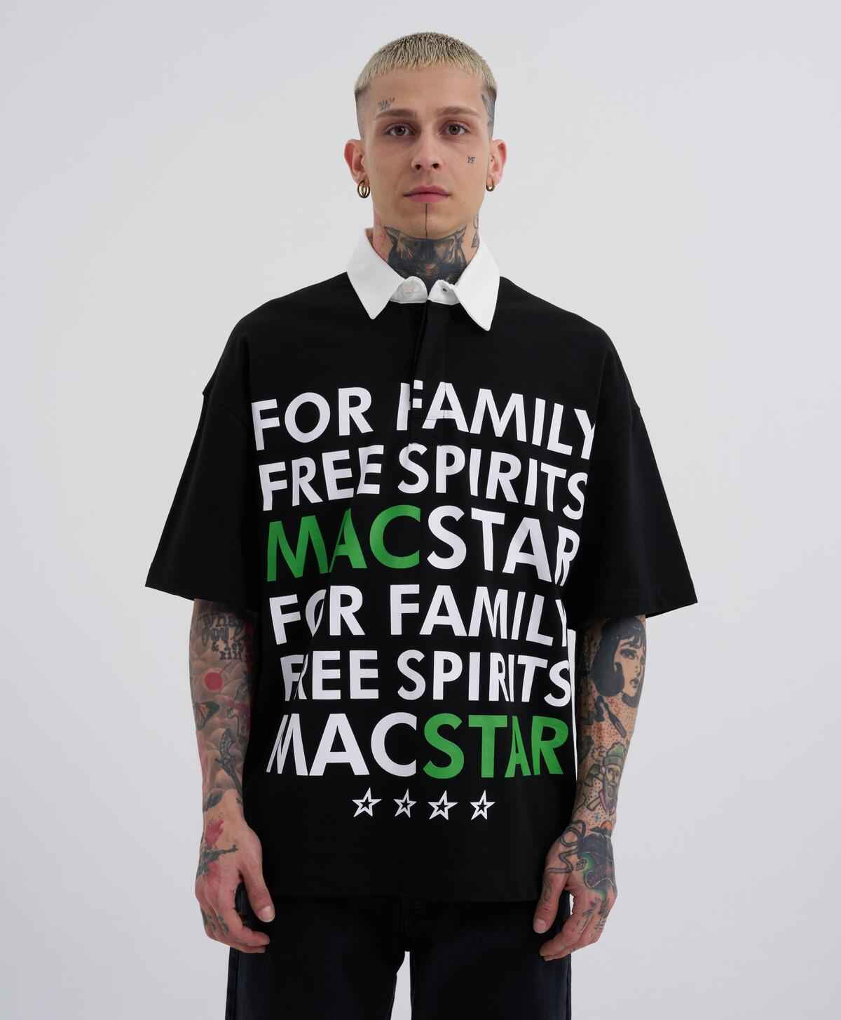 تیشرت مردانه یقه یقه دار یقه آبی سرمه ای با چاپ پهن