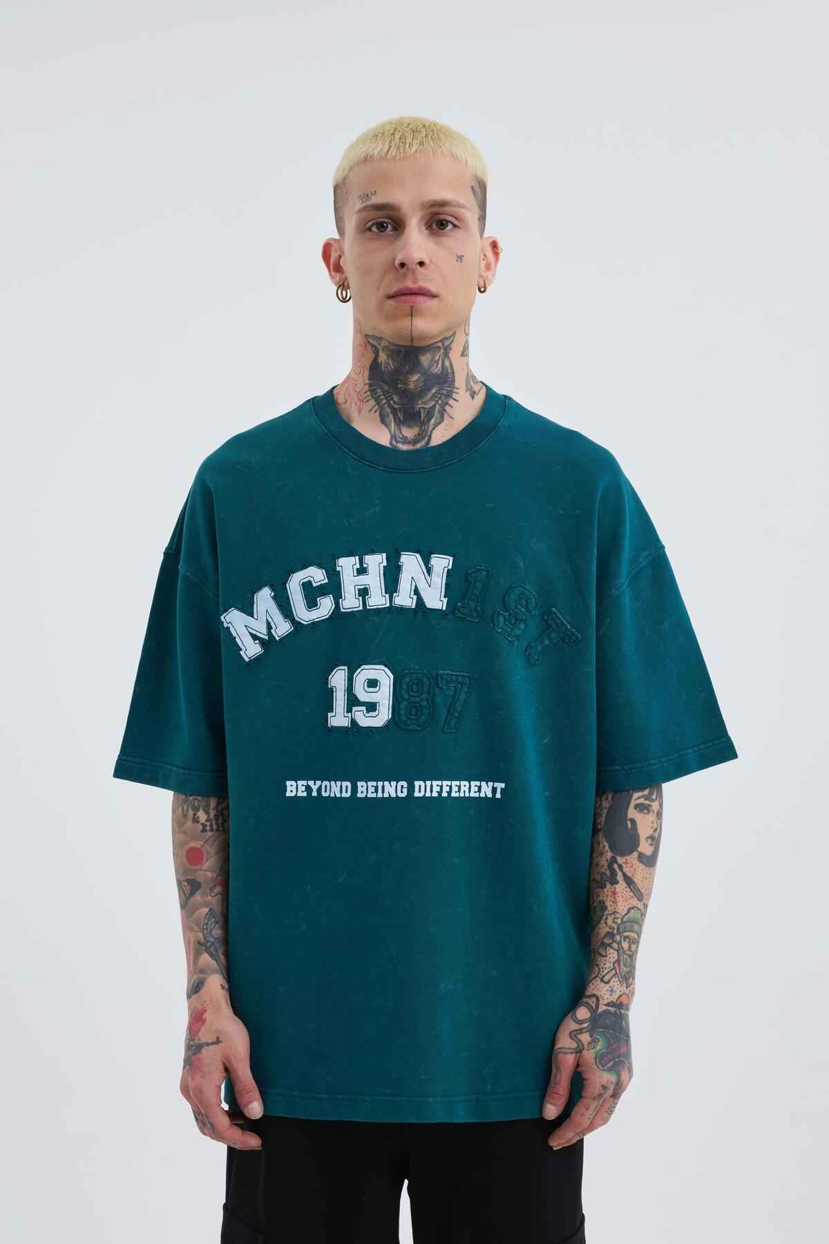 تیشرت ابری آسفالت دوزی شده مردانه