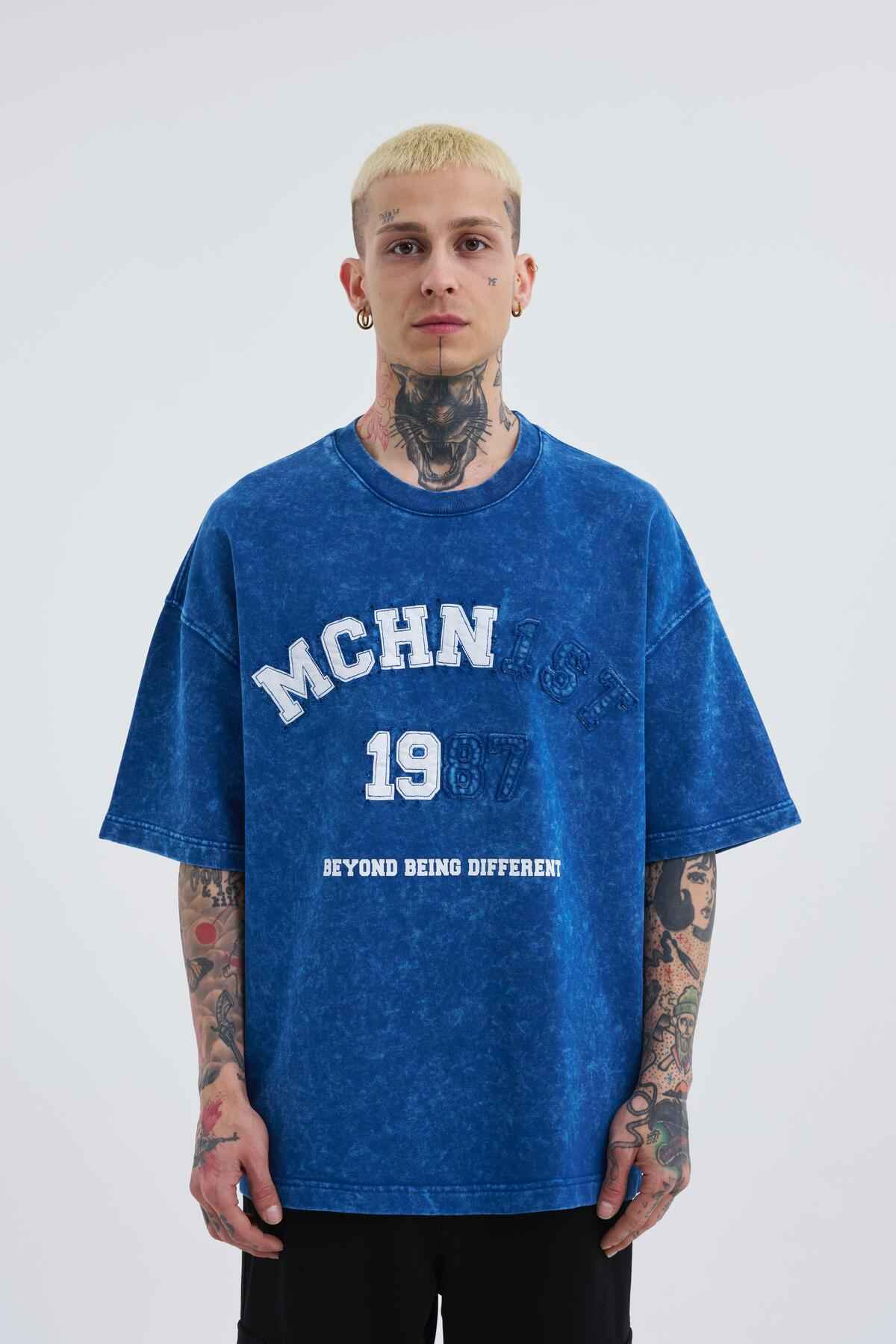 تیشرت ابری آسفالت دوزی شده مردانه