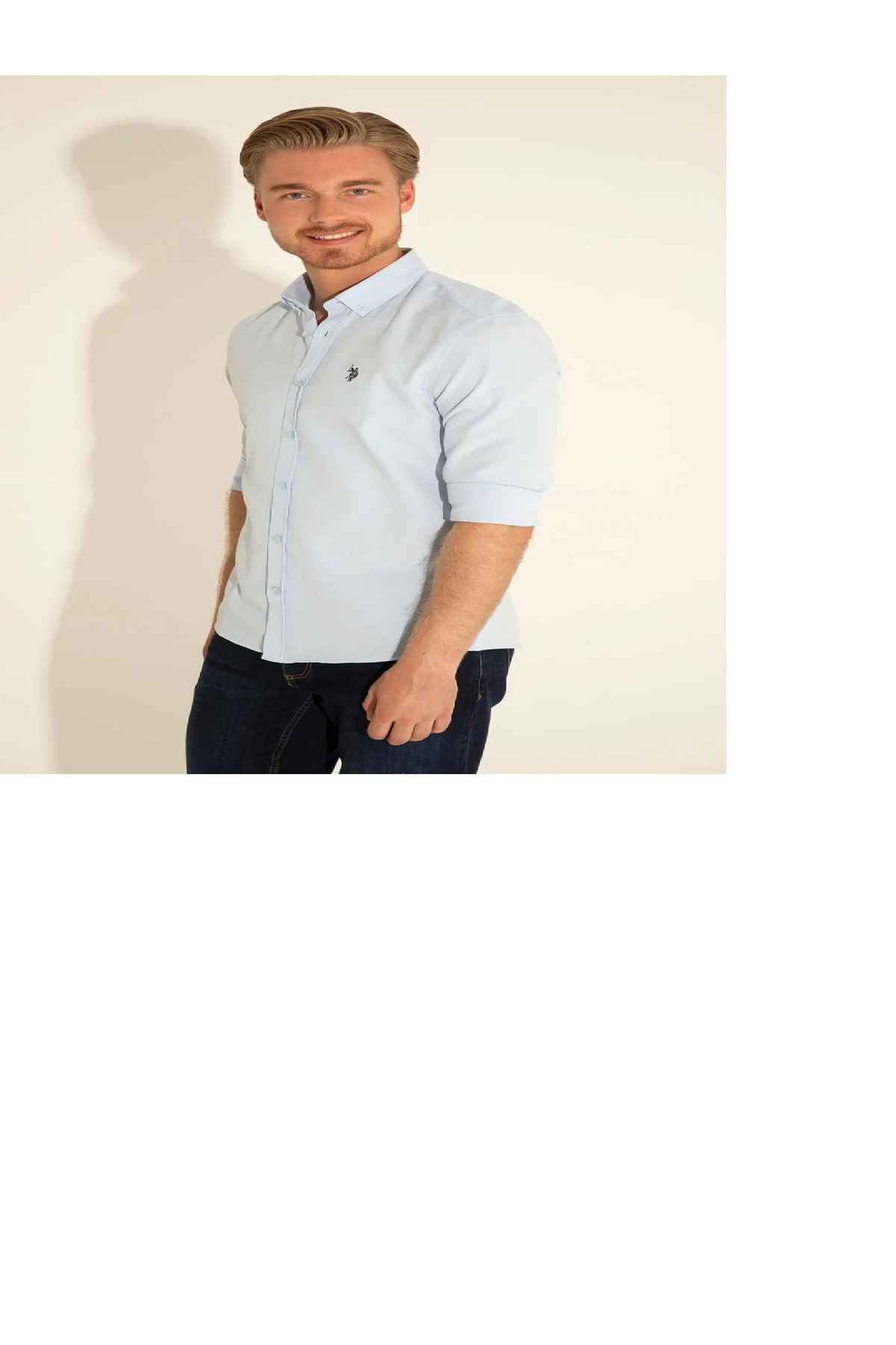 پیراهن پایه آستین بلند مردانه آبی روشن