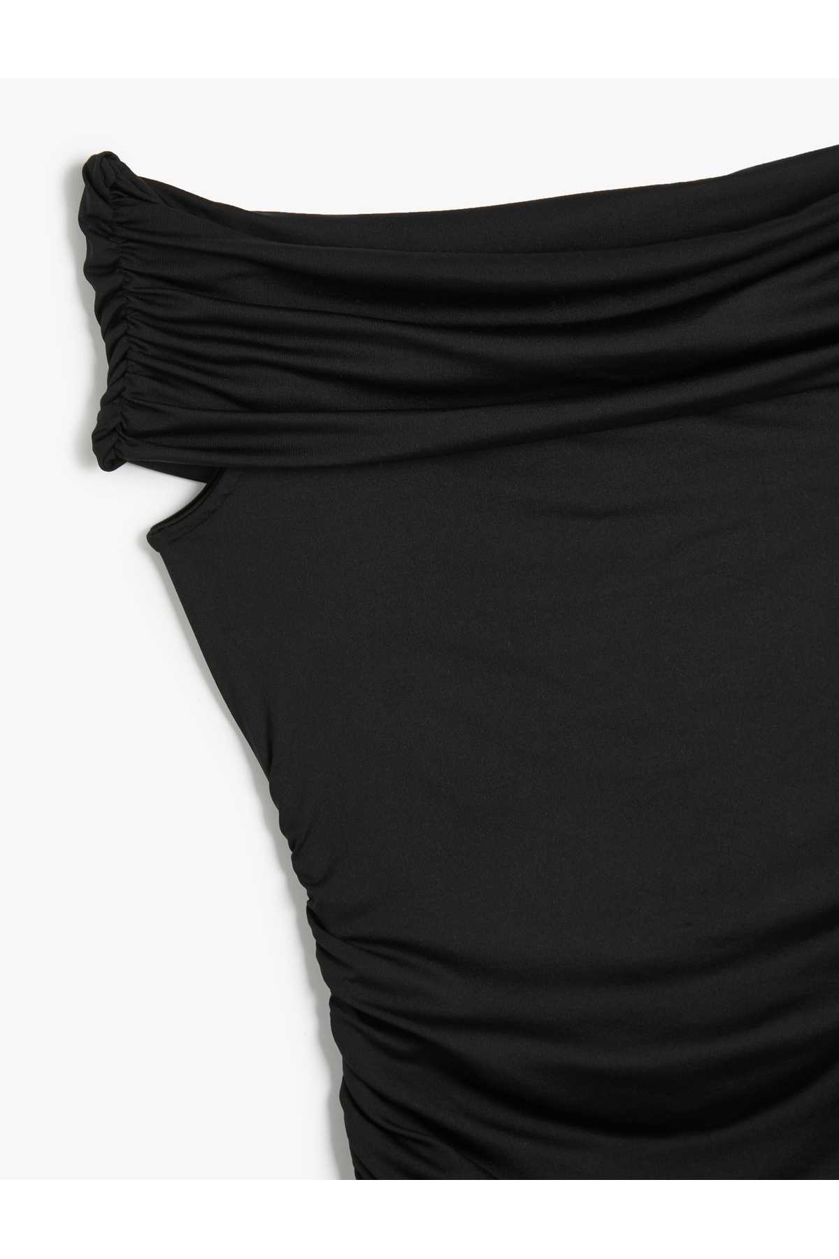 مینی لباس اسلیپ یقه یقه دار باریک و بدون آستین