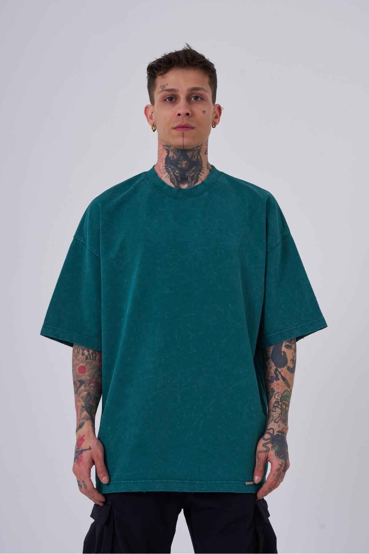 تیشرت خالدار آسفالتی وصله مخفی مردانه قابل شستشو