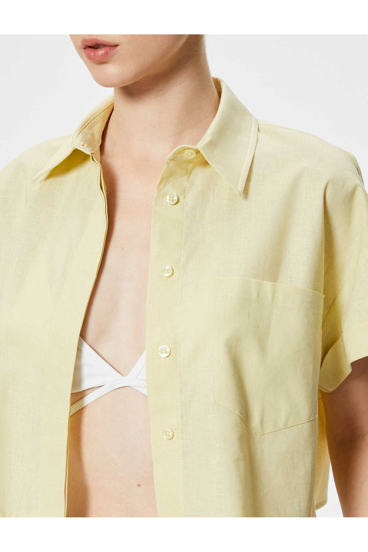 ترکیبی از پنبه کتانی با جیب برش