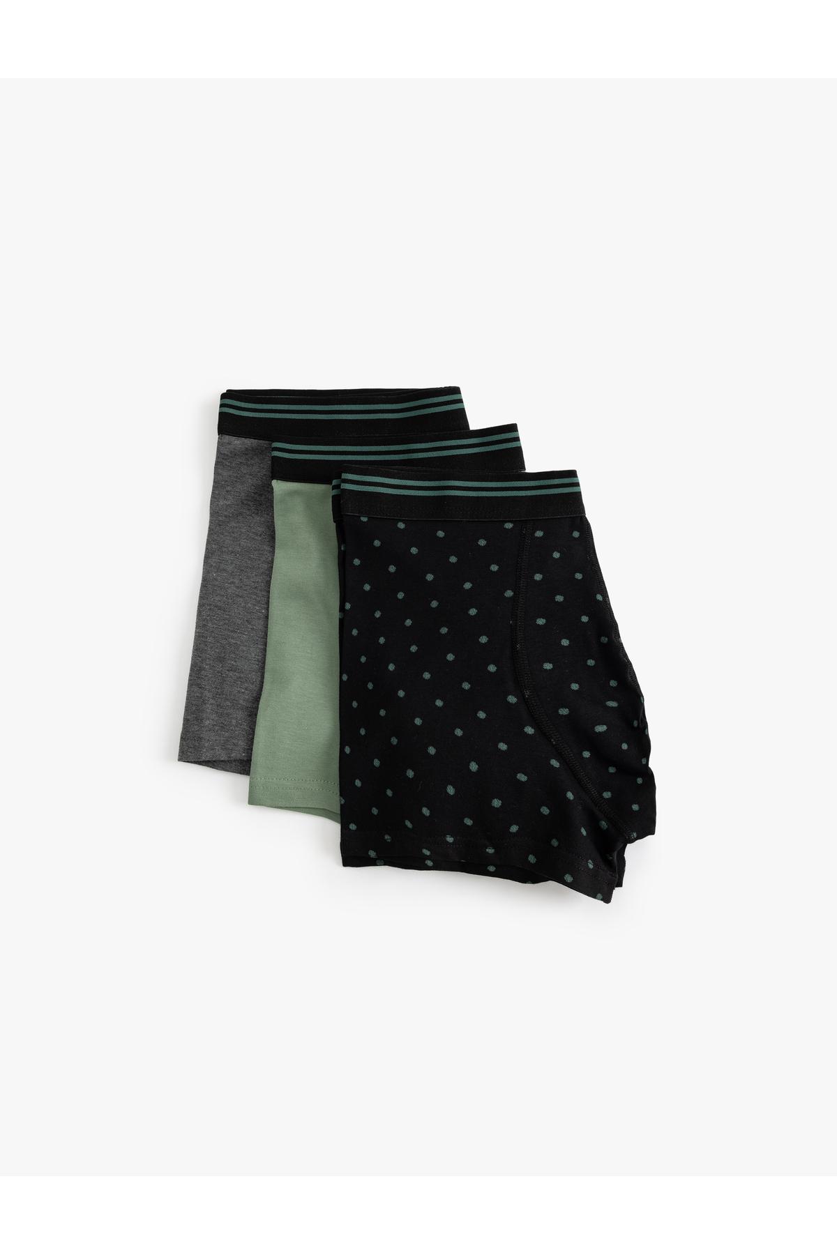 ست باکسر 3 تکه پولکا دات چند رنگ