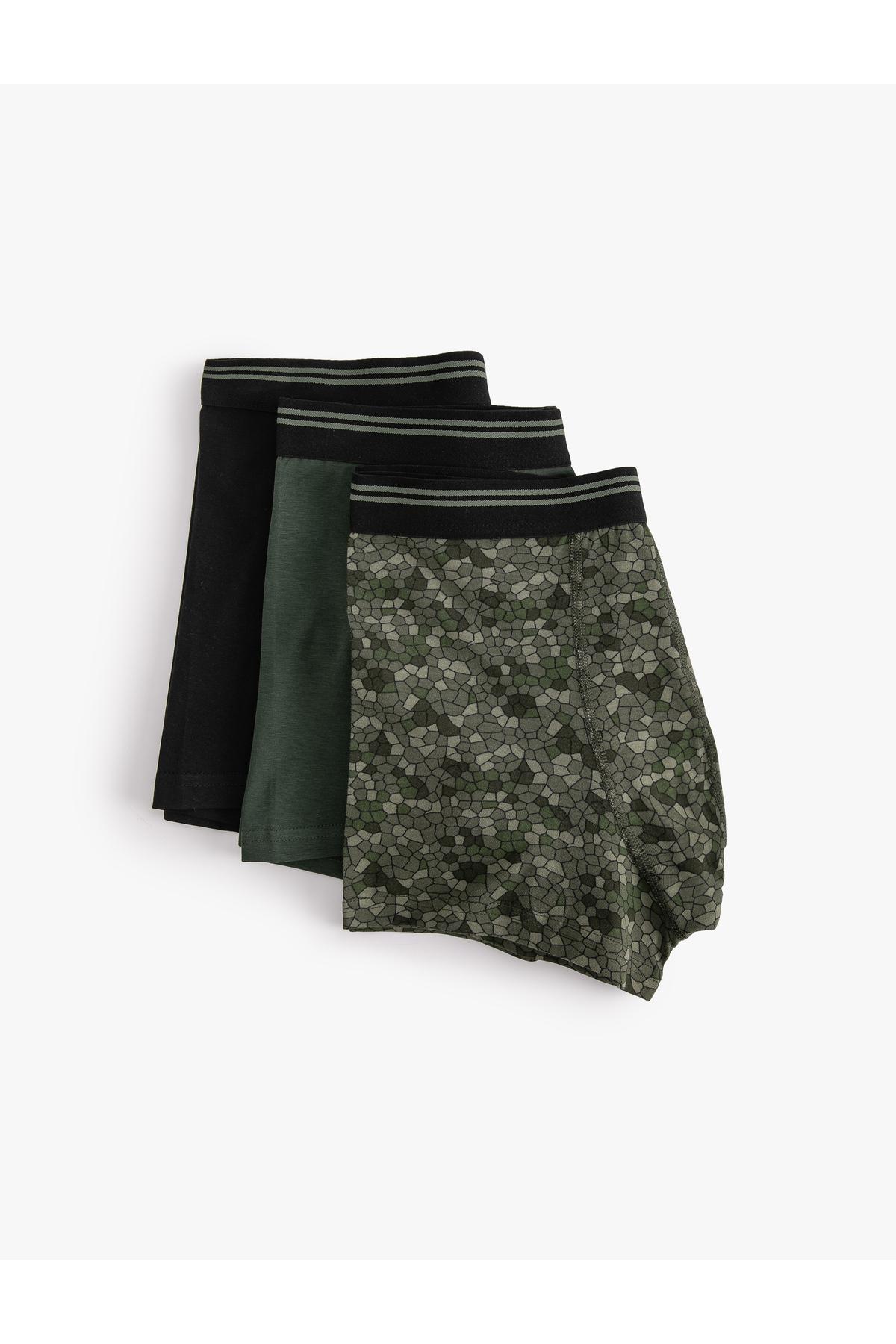 مجموعه باکسر 3 تکه هندسی چند رنگ چاپ شده