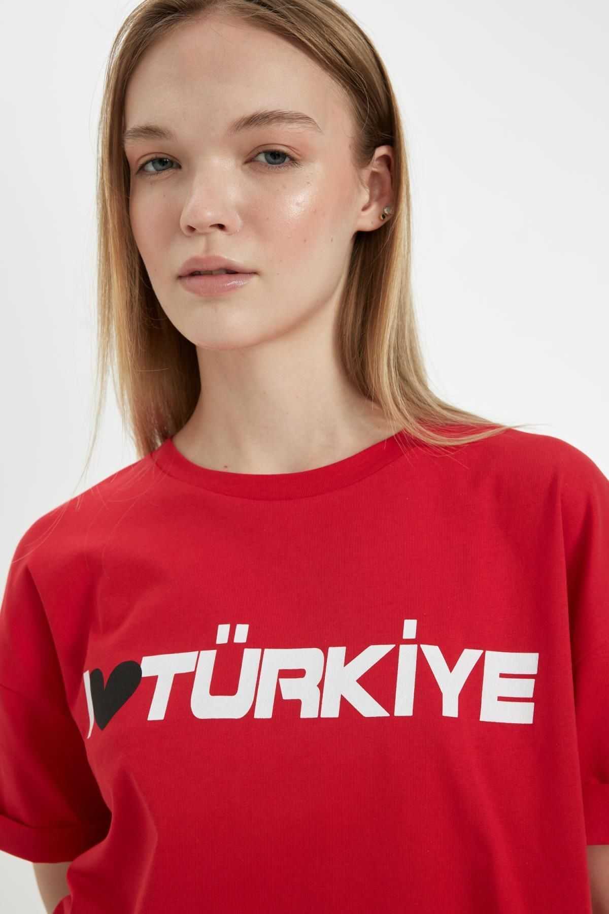 تیشرت آستین کوتاه چاپ شده با سایز بزرگ