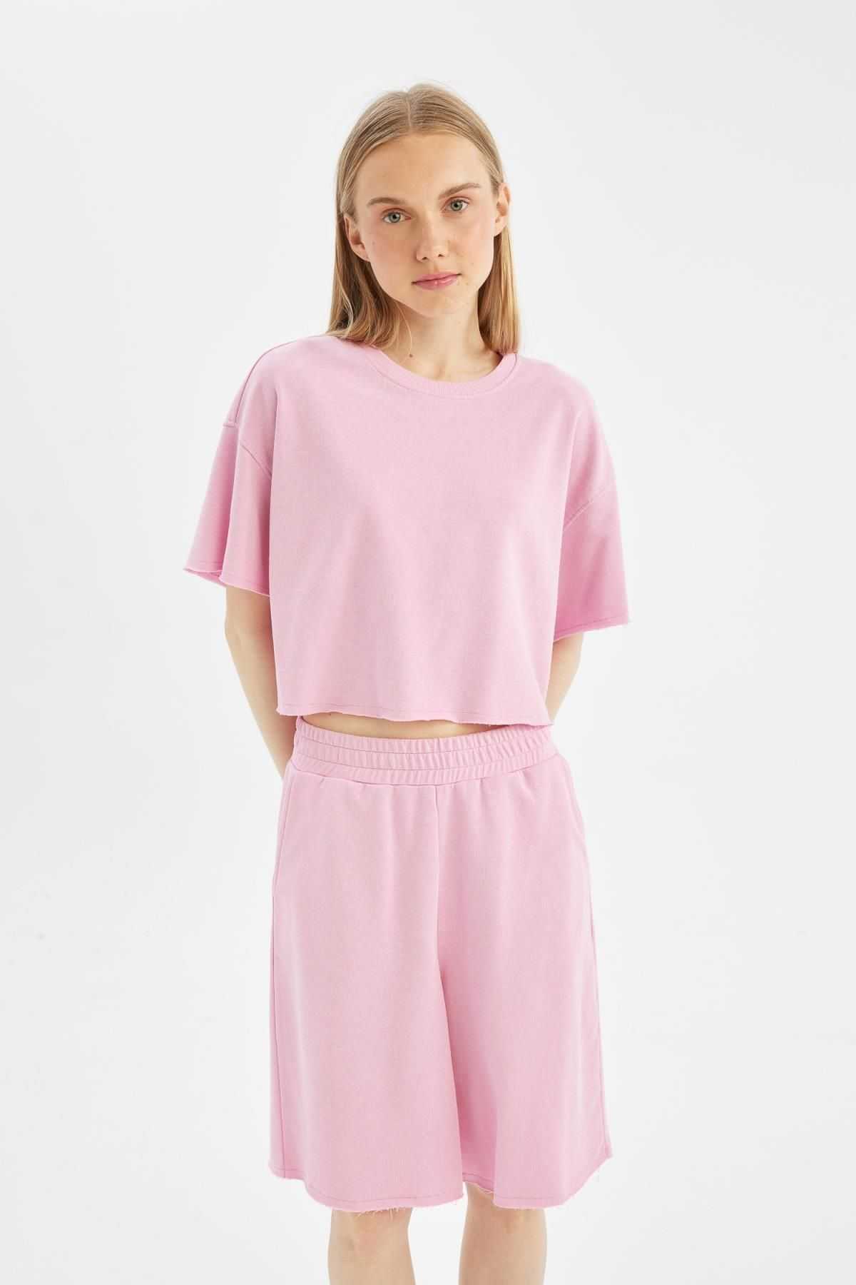 تیشرت آستین کوتاه پارچه ای ضخیم و گشاد