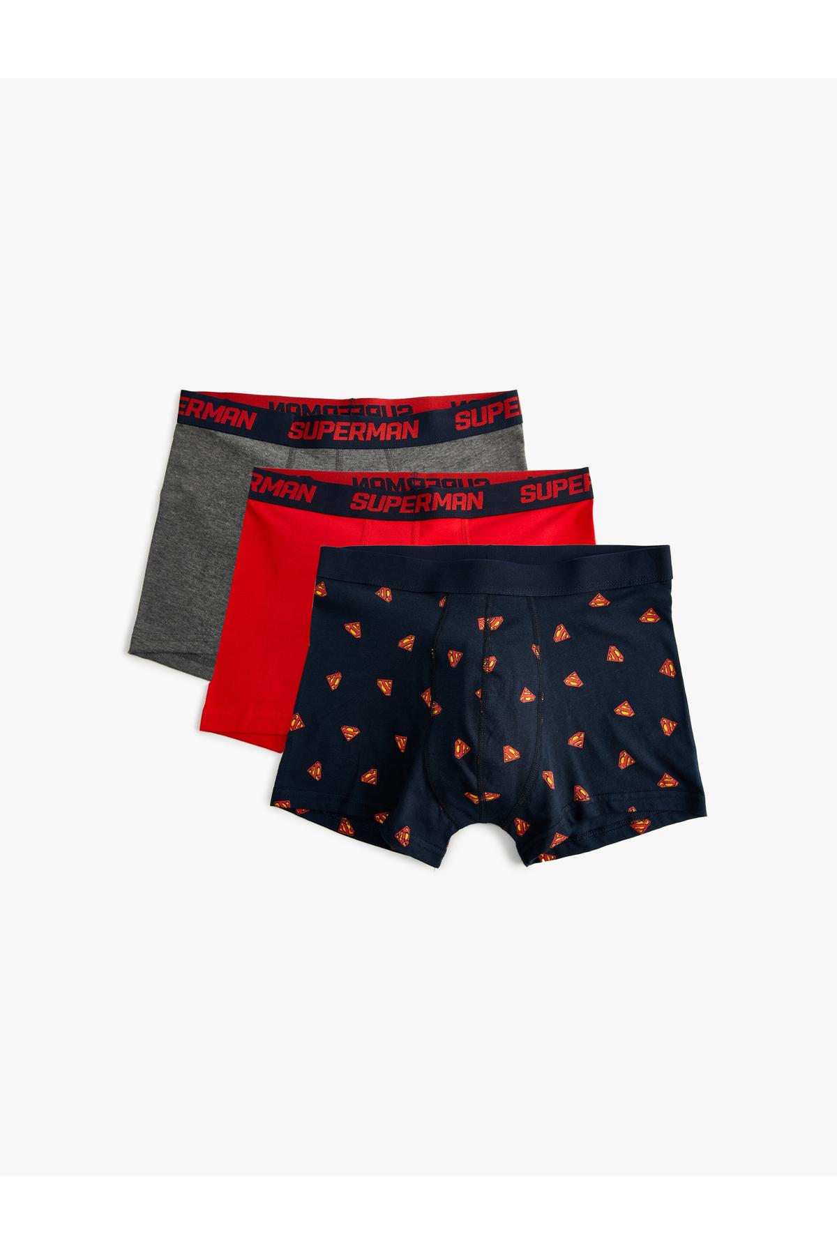 ست باکسر 3 تکه سوپرمن پنبه رنگارنگ مجوزدار