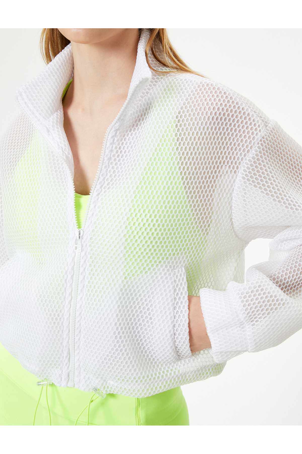 جیب آستین بلند یقه یقه دار مشبک اسپرت