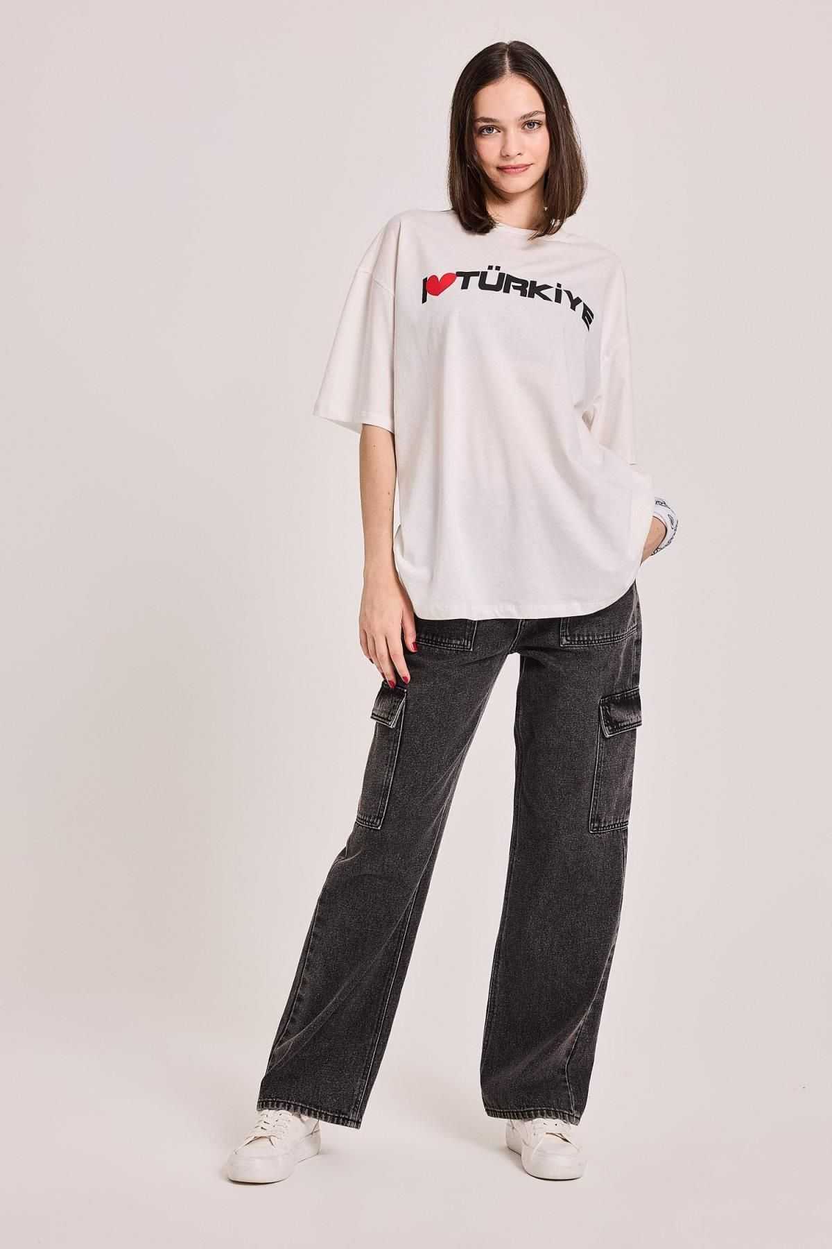 تیشرت آستین کوتاه چاپ شده با الگوی عریض سایز بزرگ D6044x24sm