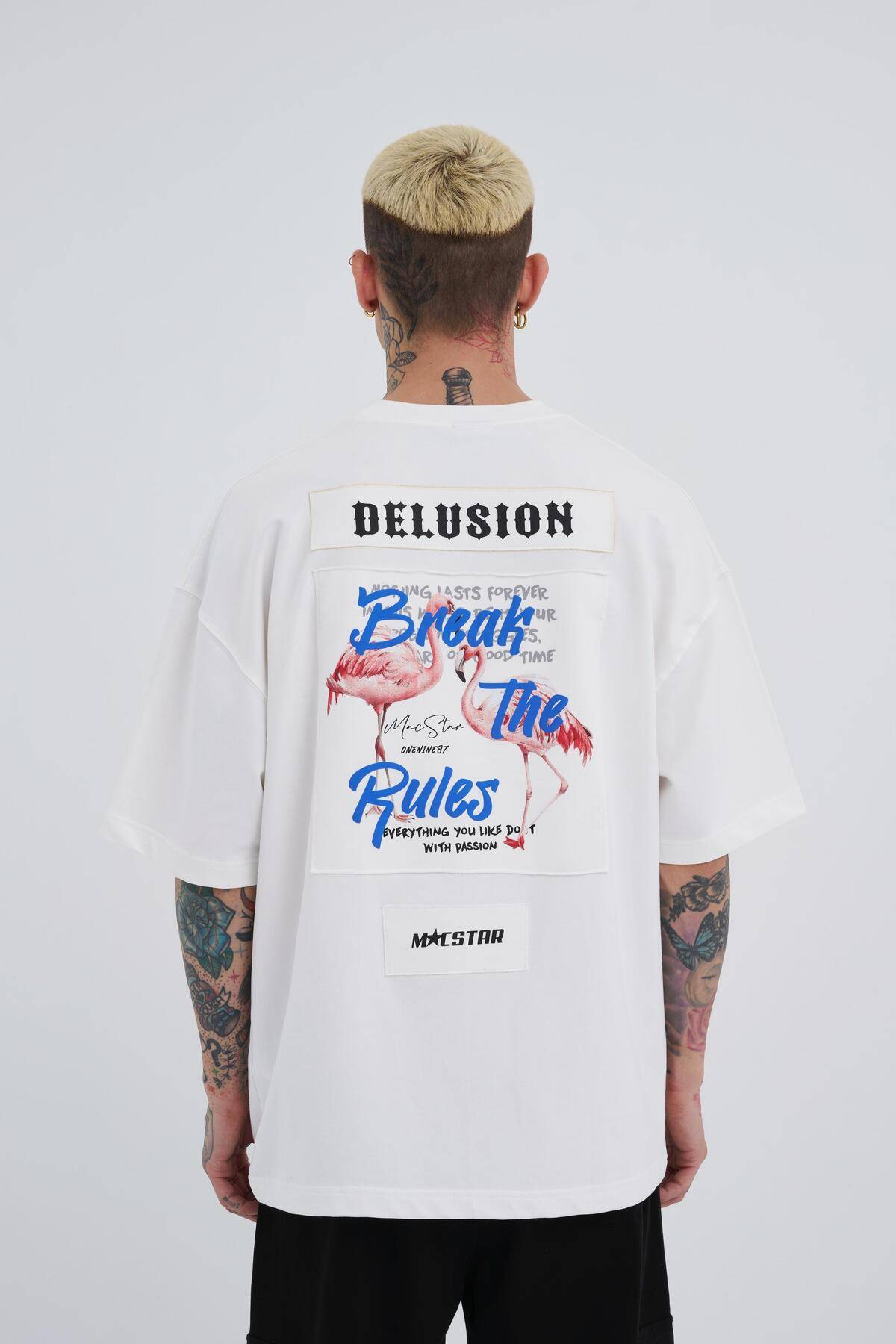 تیشرت اکرو سایز چاپ شده مردانه Break The Rules