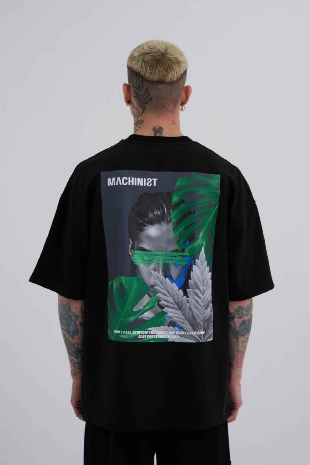 تیشرت اکرو سایز برگ های بی پروا مردانه چاپ شده