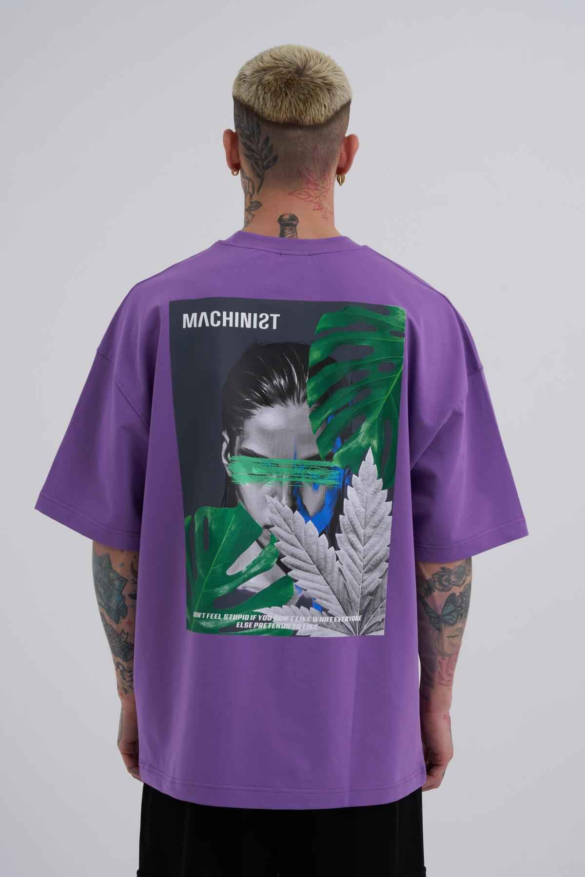 تیشرت اکرو سایز برگ های بی پروا مردانه چاپ شده