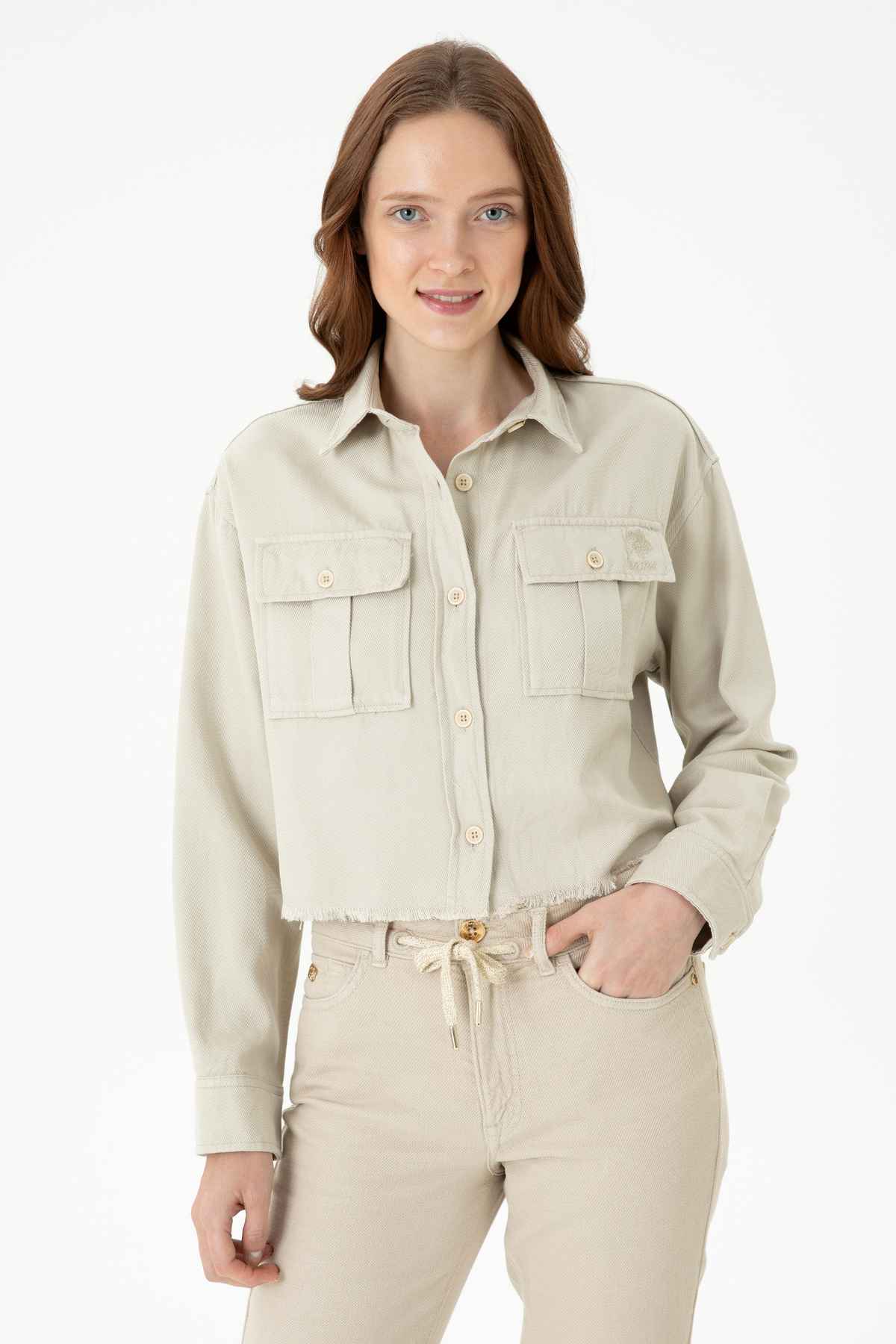 پیراهن آستین بلند سنگی زنانه 50271427-VR049