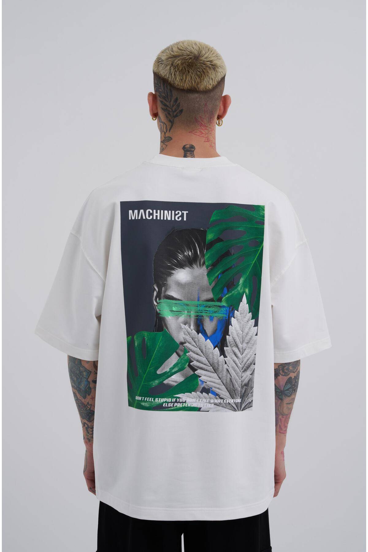 تیشرت اکرو سایز برگ های بی پروا مردانه چاپ شده