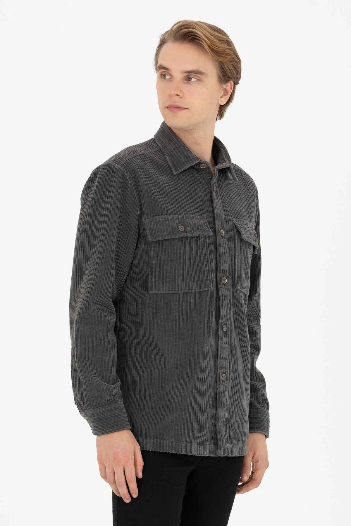 پیراهن آستین بلند مردانه سبز 50272723-VR054