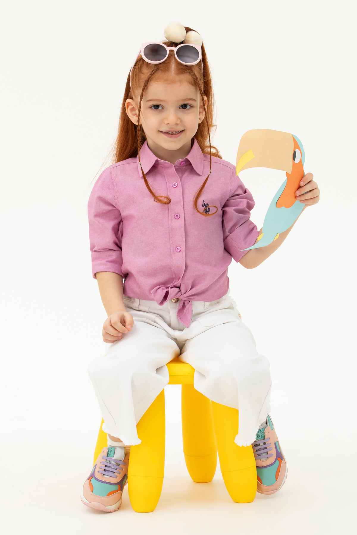 پیراهن آستین بلند دخترانه بنفش 50289206-VR037