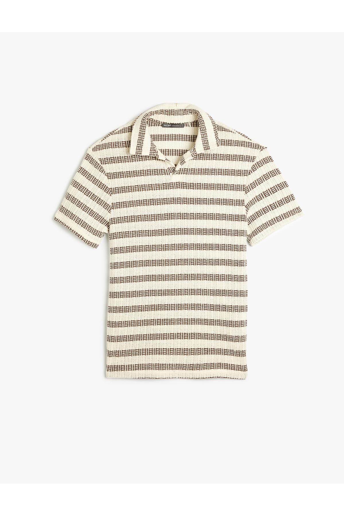 تیشرت یقه پولو آستین کوتاه ترکیب پنبه ای بافت