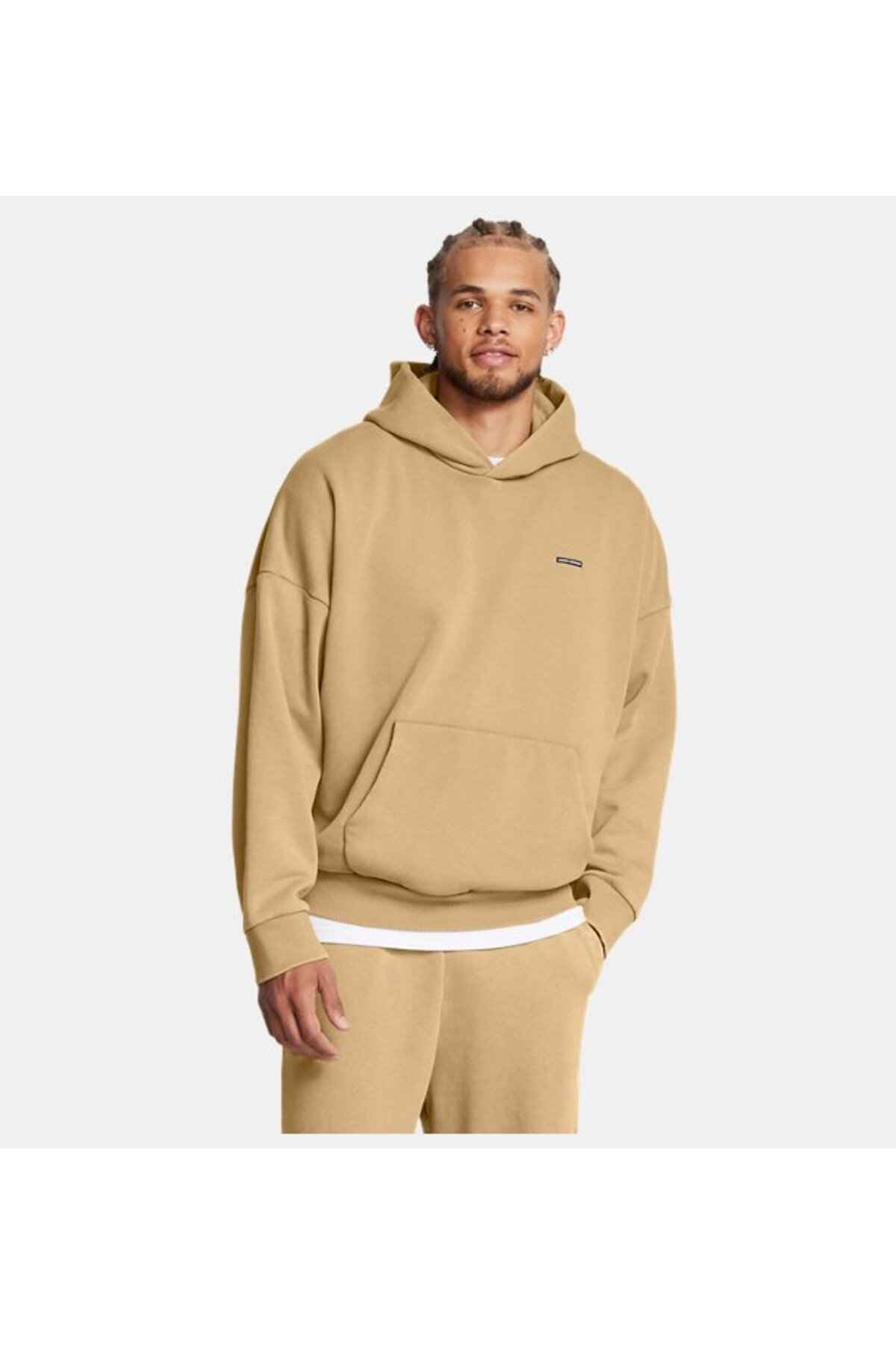 Erkek UA Icon Heavyweight Fleece Wash Oversized Kapüşonlu Üst -015